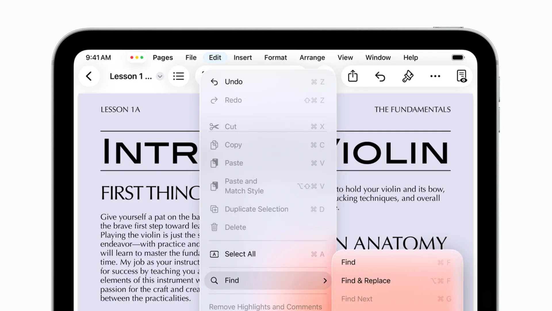 Ảnh chụp màn hình Thanh Menu mới trong iPadOS 26 trên iPad