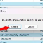 Cửa sổ cảnh báo của Microsoft Excel hỏi người dùng có muốn bật add-in Data Analysis để sử dụng 3D Map.