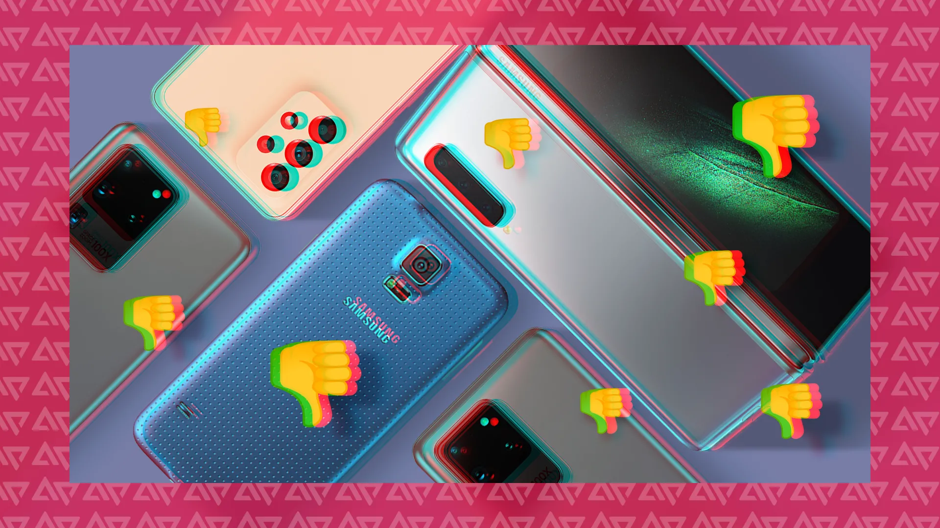 Điện thoại Samsung với biểu tượng thất vọng