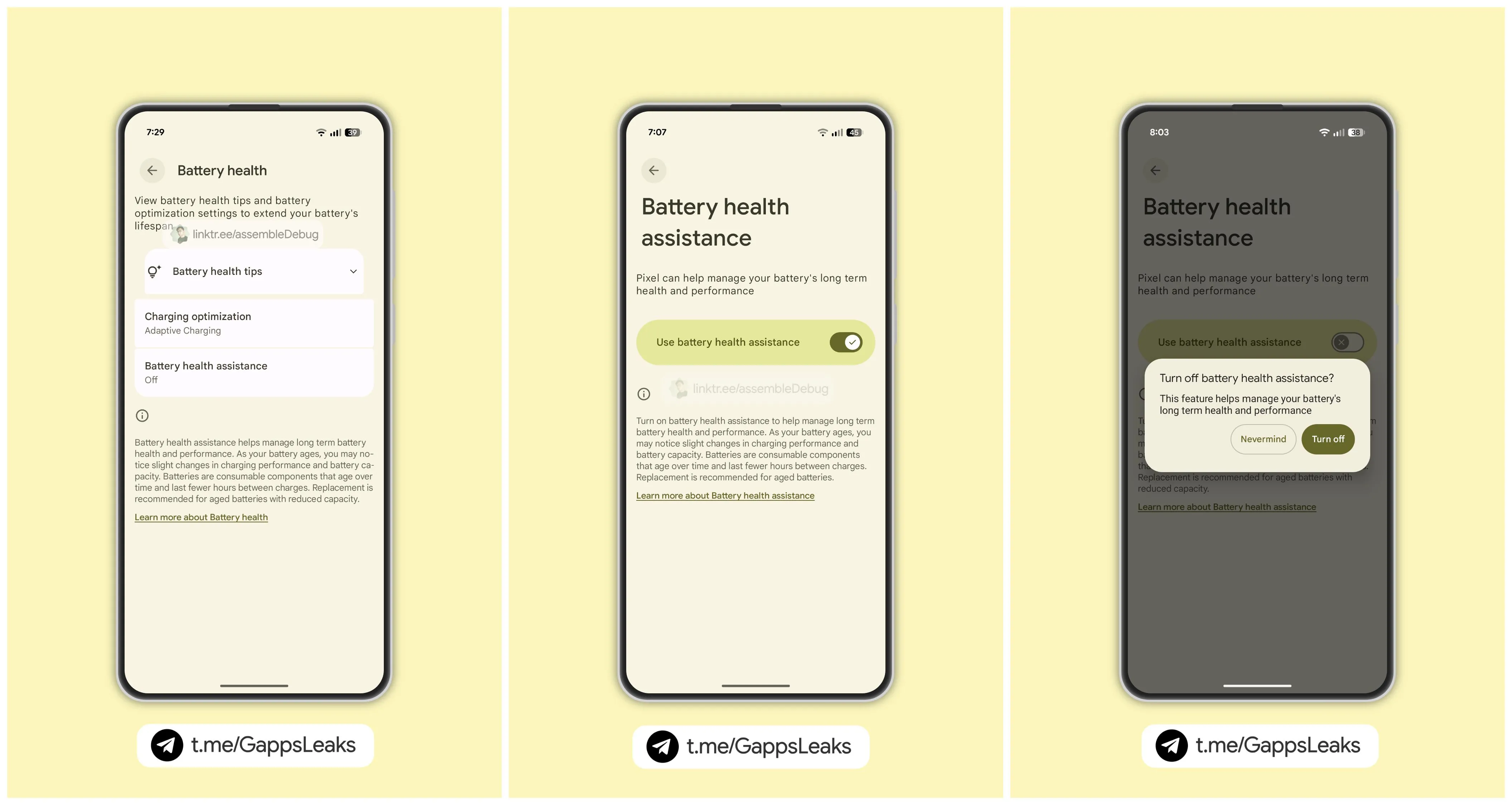 Giao diện cài đặt hiển thị tính năng Trợ lý Sức khỏe Pin trên Google Pixel 9
