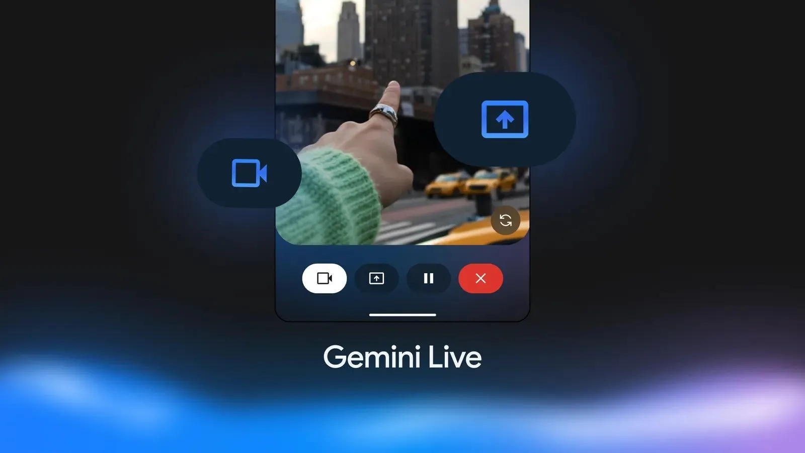 Giao diện ứng dụng Gemini trên Android hiển thị chế độ Gemini Live