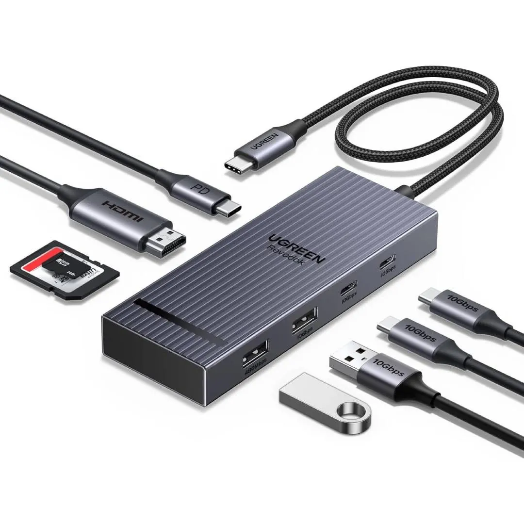 Hình ảnh thực tế hub USB-C UGREEN Revodok Pro 8-in-1.