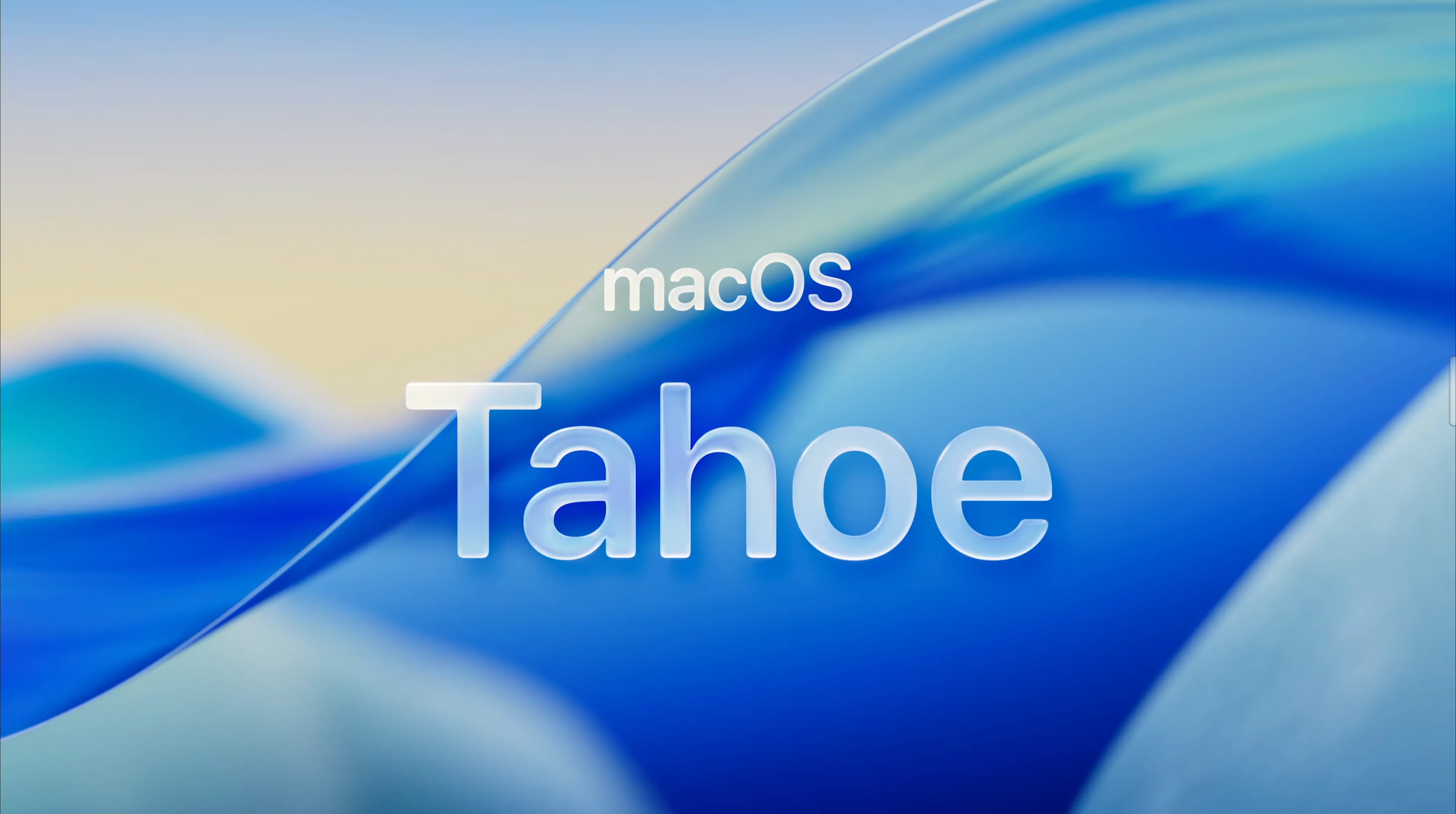Logo macOS 26 Tahoe với hiệu ứng Liquid Glass độc đáo