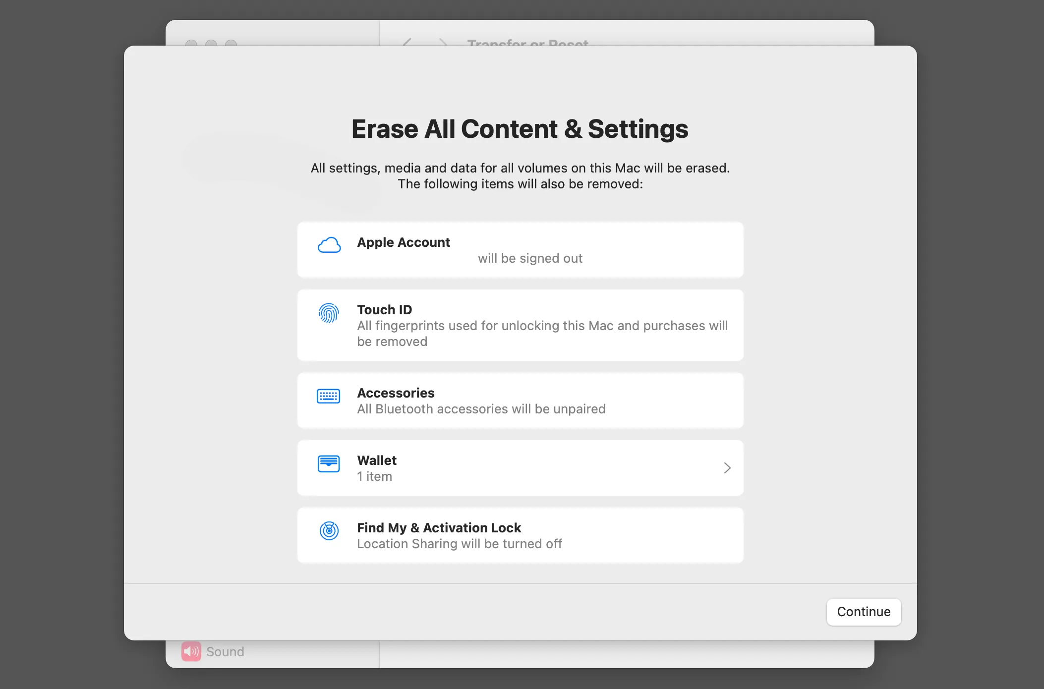 Màn hình Erase Assistant trong macOS Monterey trở lên giúp xóa sạch Mac