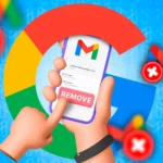 Người dùng đang gỡ tài khoản Gmail trên điện thoại Android với giao diện mới