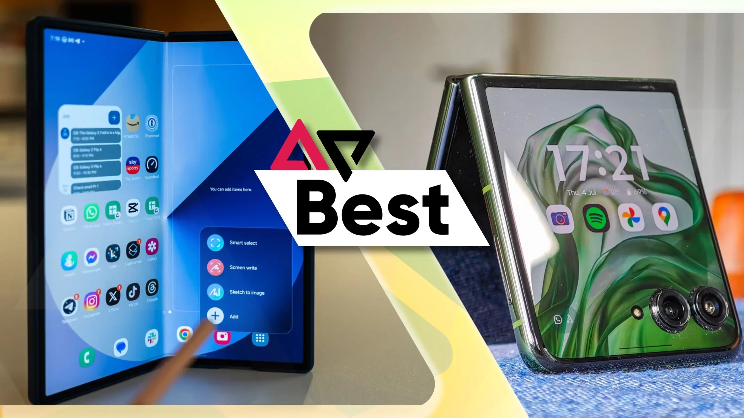 So sánh kích thước điện thoại gập Samsung Galaxy Z Fold 6 và Motorola Razr+ 2024