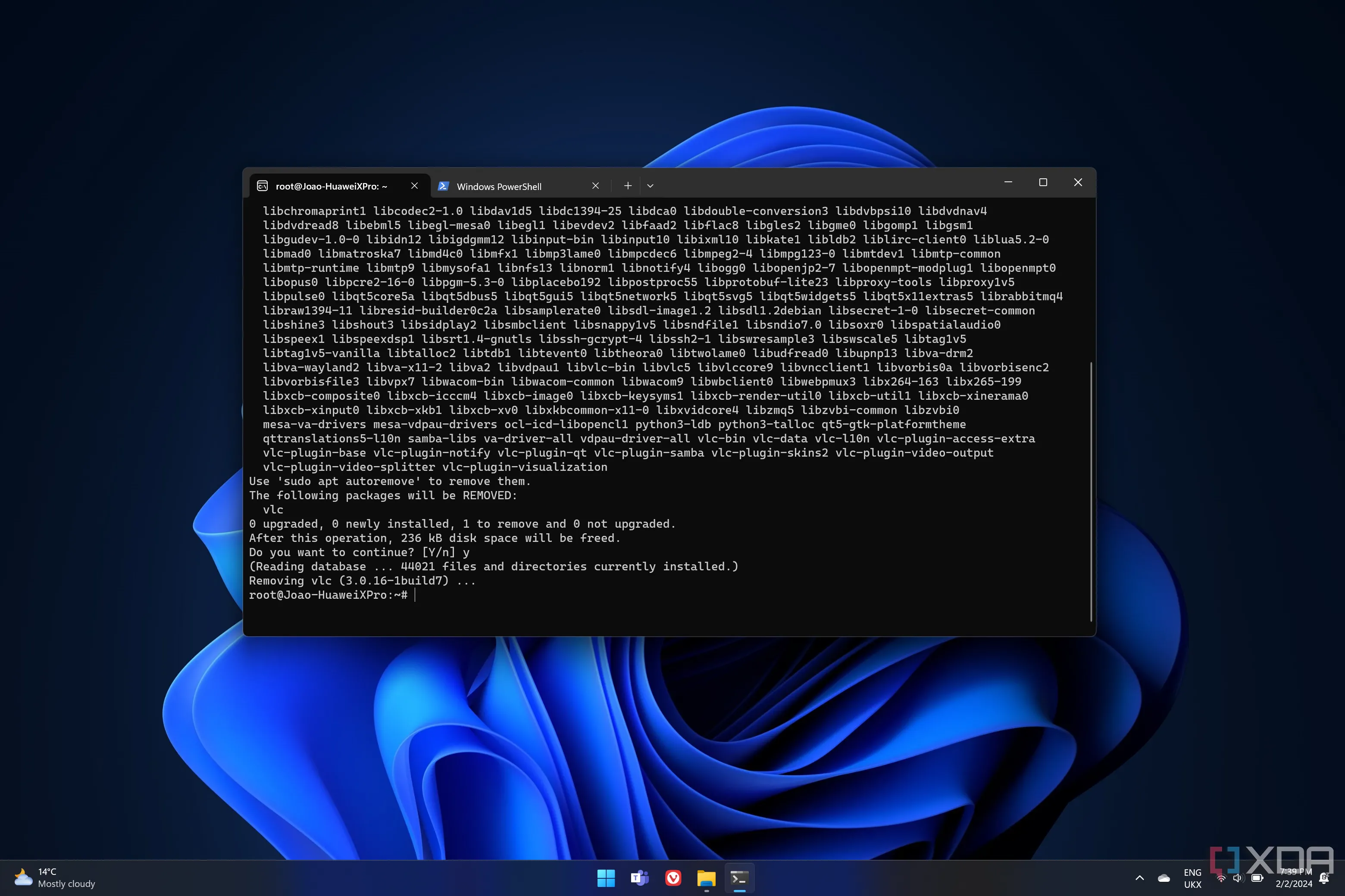 Ảnh chụp màn hình Windows Subsystem for Linux trên Windows 11
