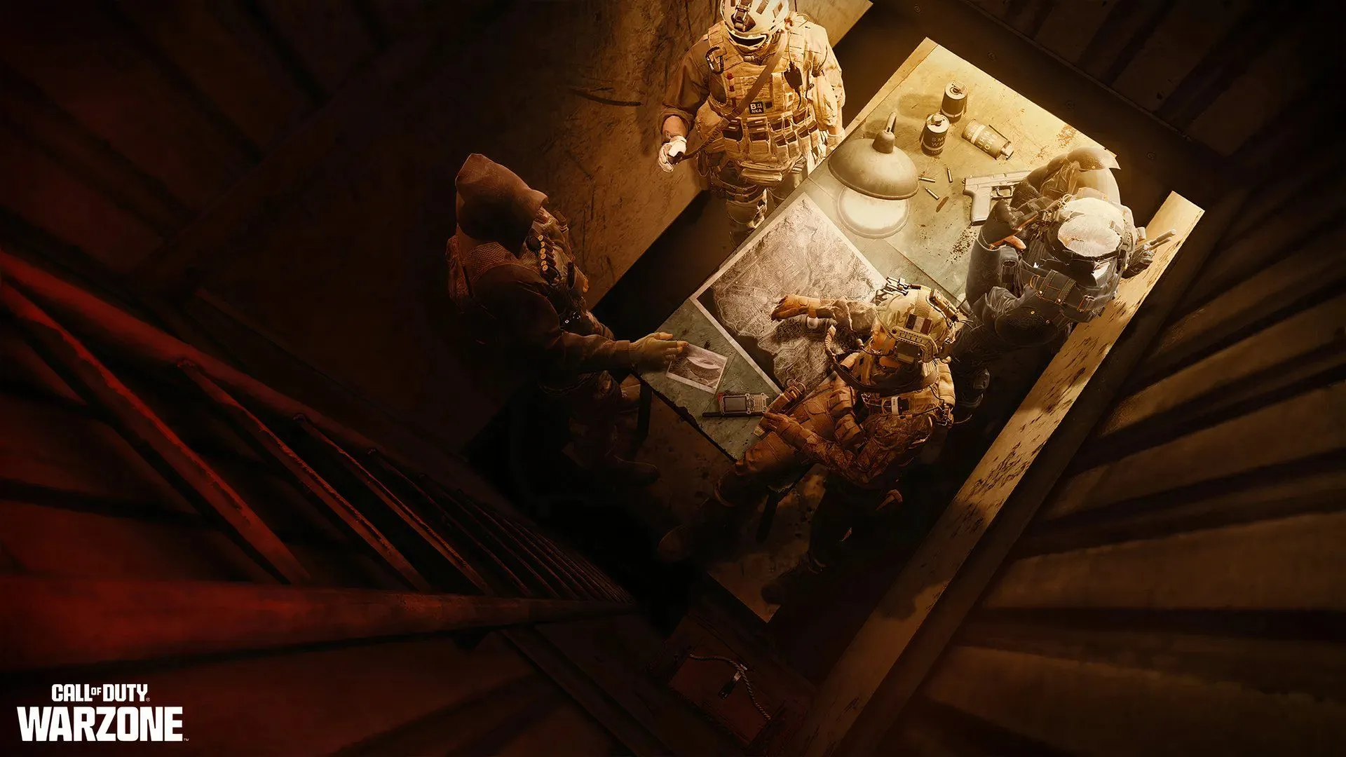 Bốn Operator Call of Duty tập trung bàn bạc, tượng trưng cho chiến lược chống gian lận lâu dài của Activision