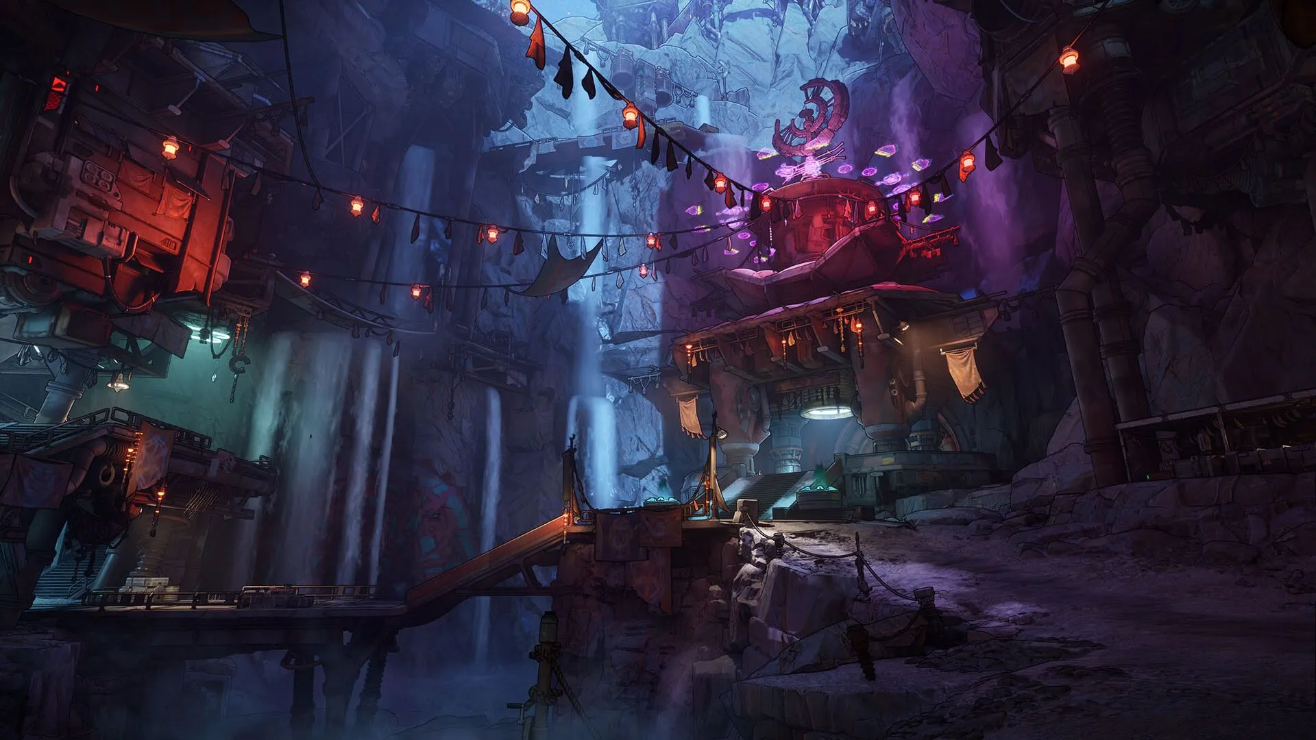 Cảnh chiến đấu hỗn loạn trong Borderlands 4, với hiệu ứng cháy nổ và vũ khí độc đáo