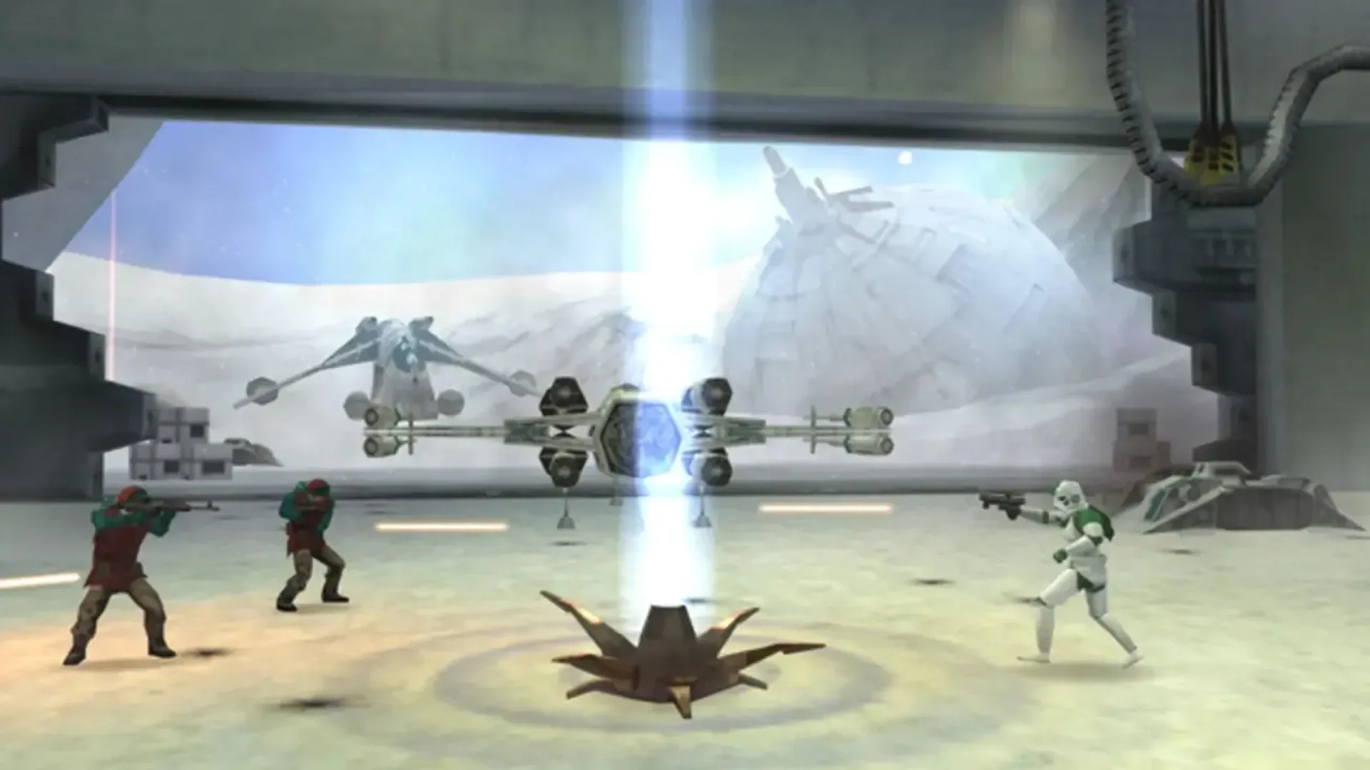 Cảnh chiến đấu trong game Star Wars Battlefront Elite Squadron trên PSP