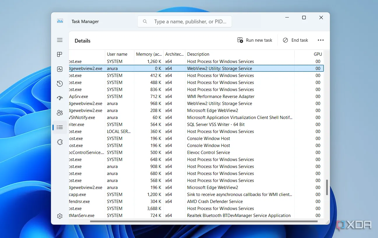 Cột GPU trong Task Manager