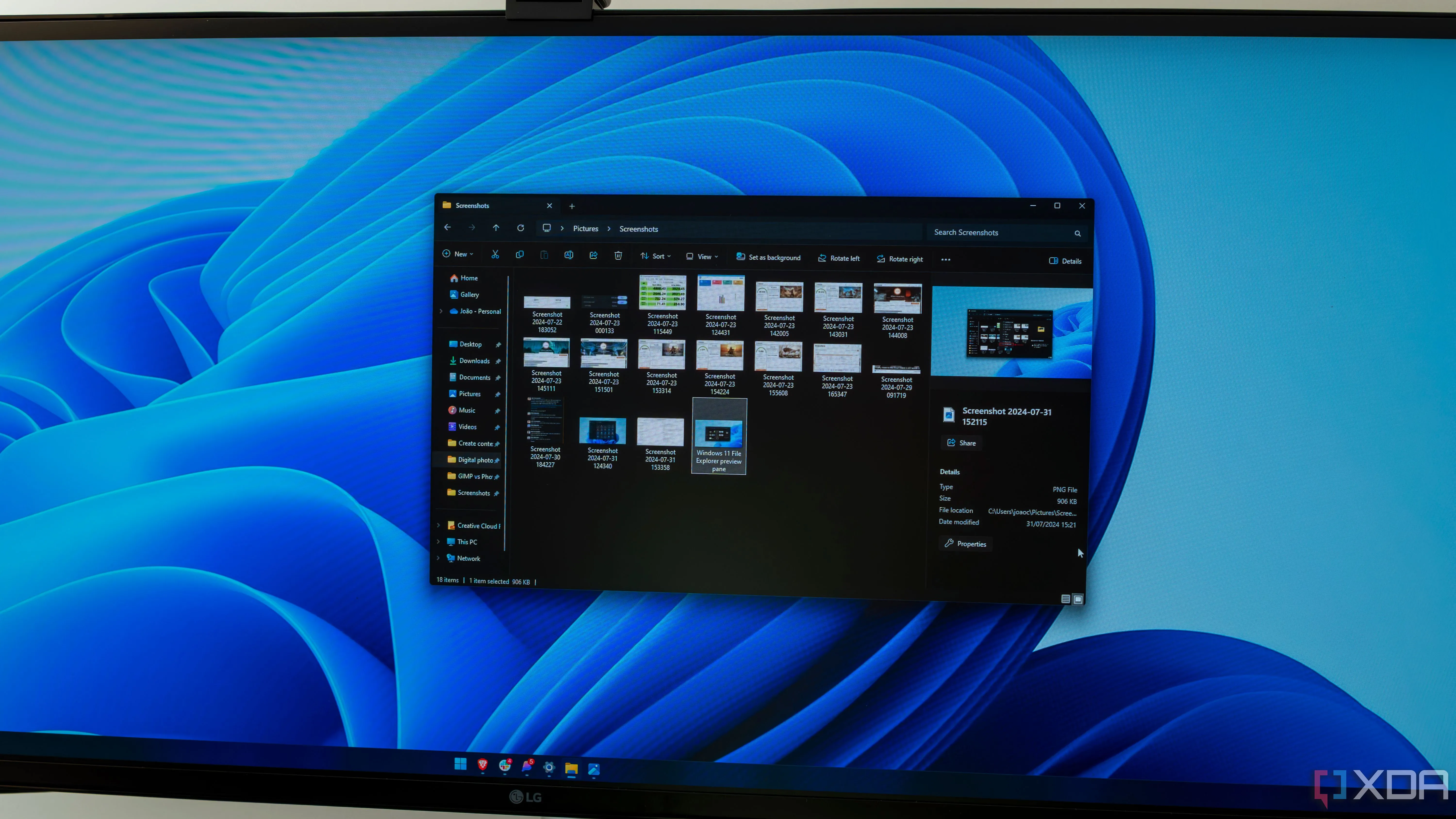 Giao diện File Explorer mặc định trên Windows 11, hiển thị một cửa sổ duy nhất cho việc quản lý tập tin.