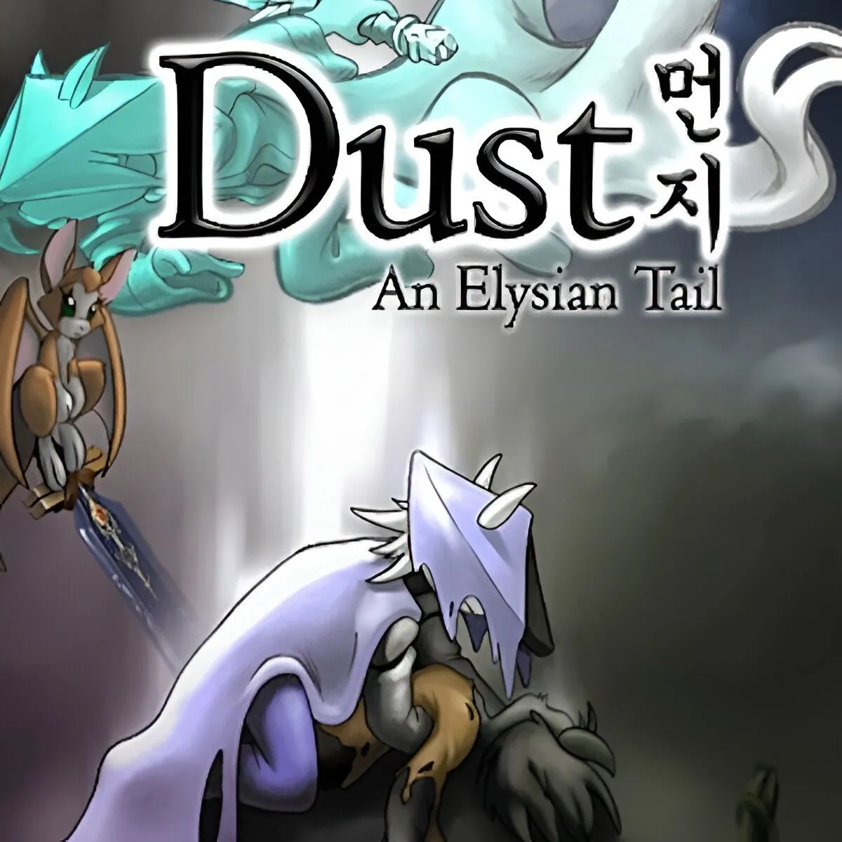 Giao diện game Dust: An Elysian Tail với nhân vật chính đang chiến đấu trong một khu rừng kỳ ảo