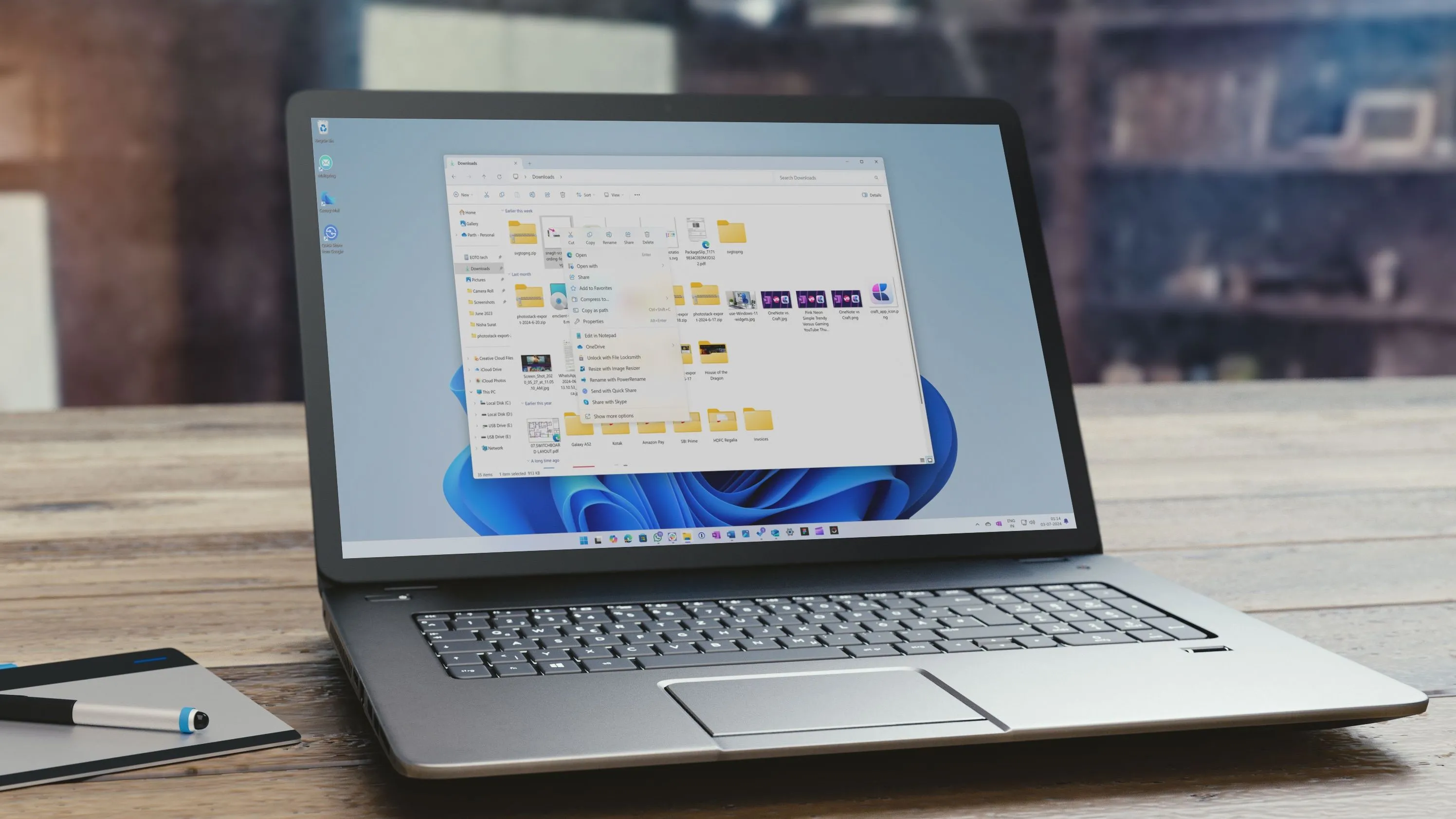 Giao diện menu ngữ cảnh (chuột phải) cổ điển trên Windows 11, mang lại nhiều tùy chọn hơn so với menu mặc định