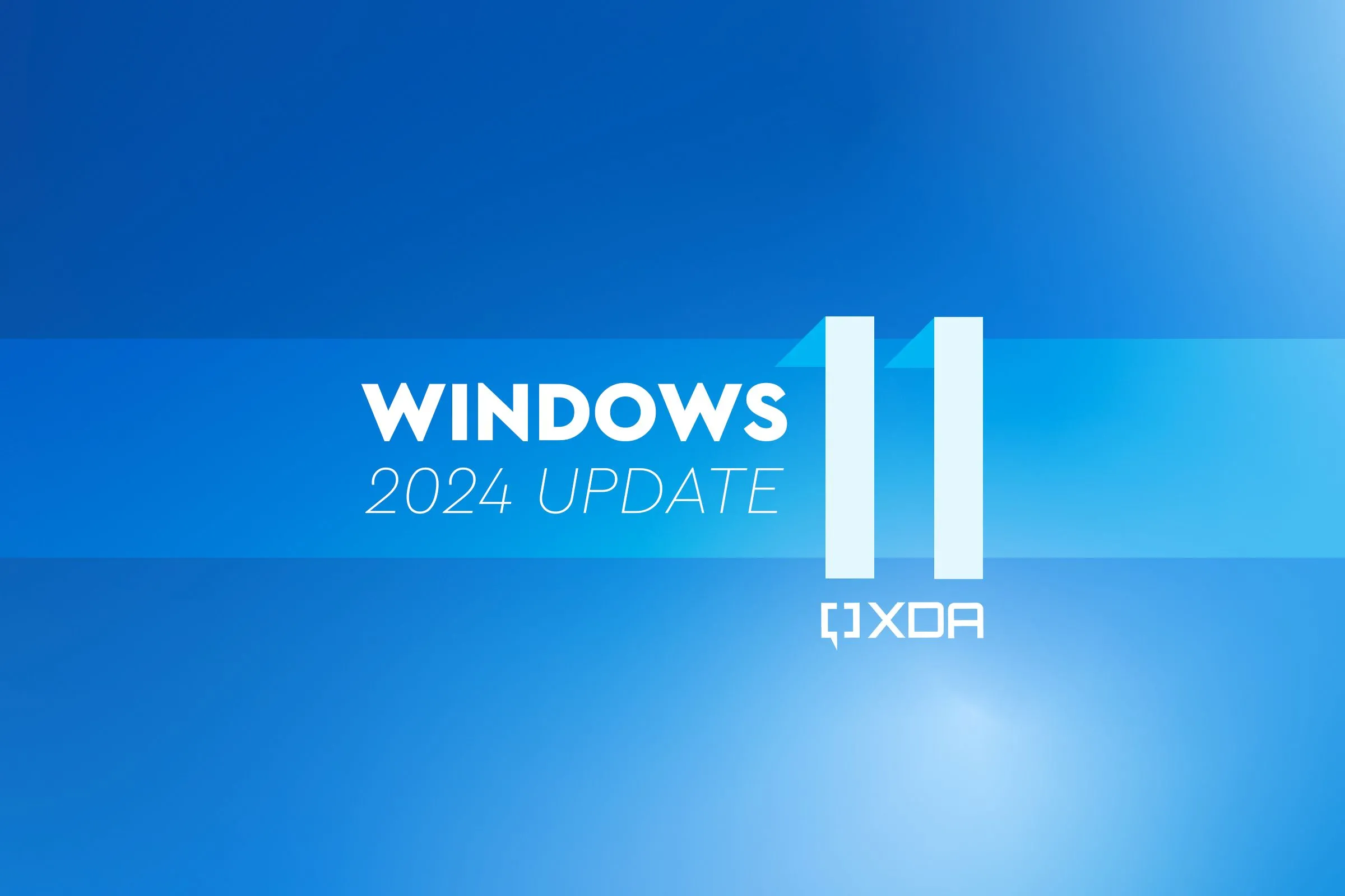 Giao diện Windows 11 2024 Update trên nền xanh