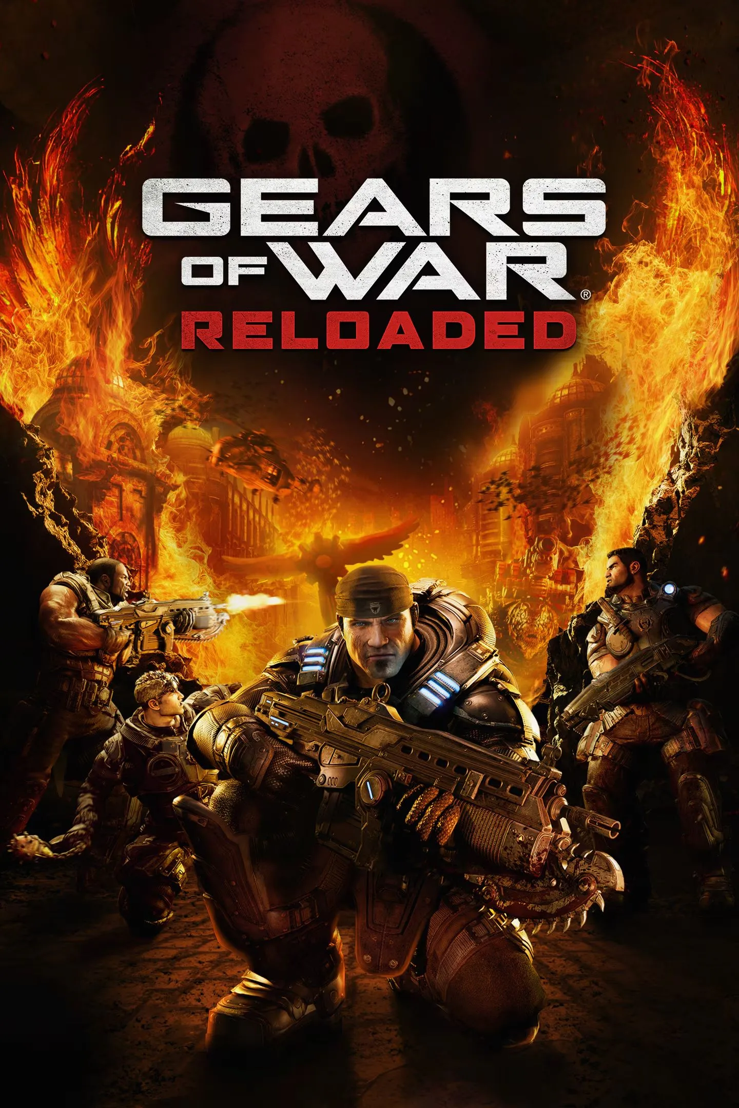 Hình ảnh bìa của Gears of War: Reloaded với các nhân vật chính