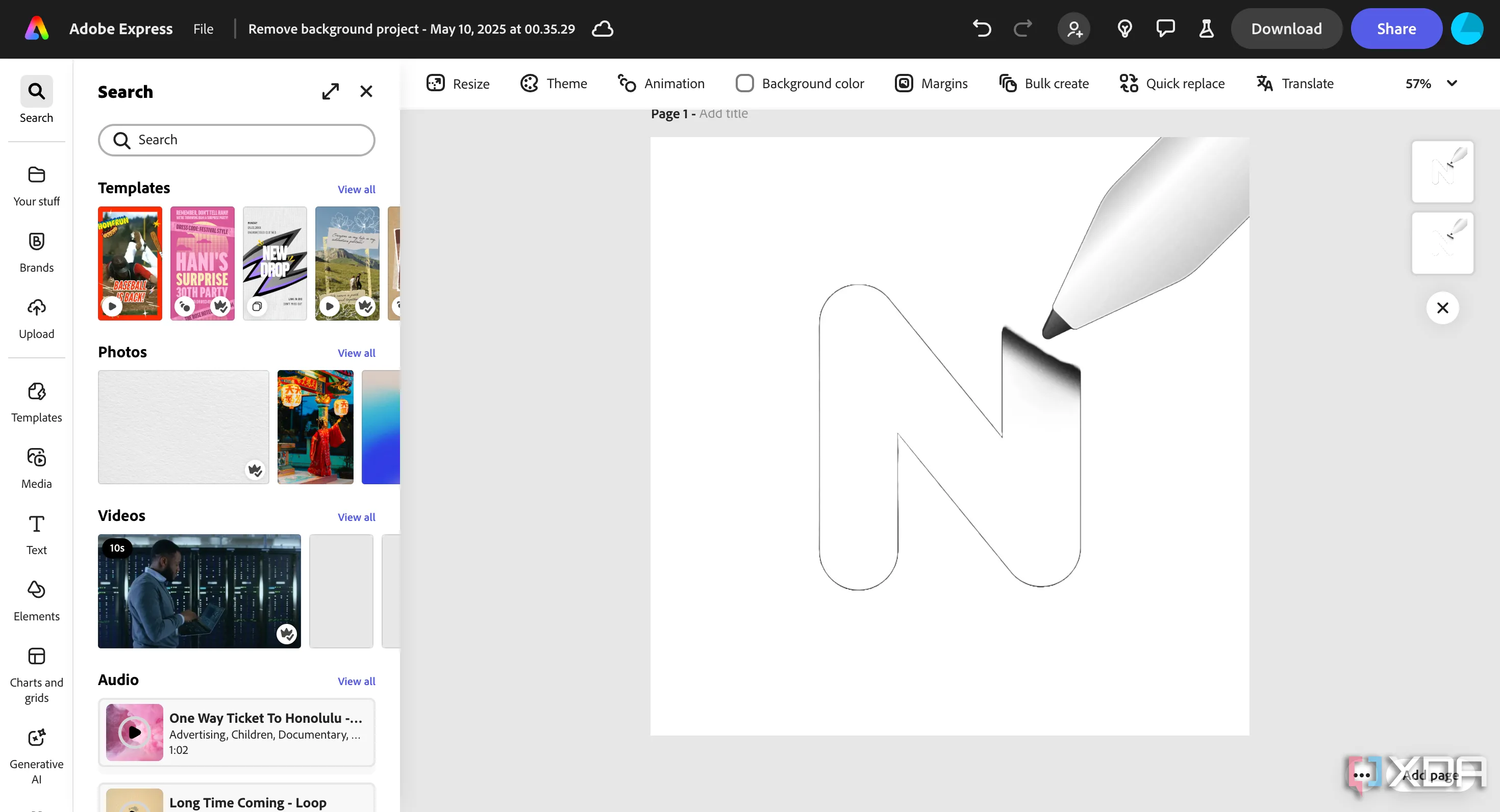 Kết quả xóa nền logo ứng dụng bằng tính năng Remove Background của Adobe Express, với đường viền sắc nét và chất lượng cao