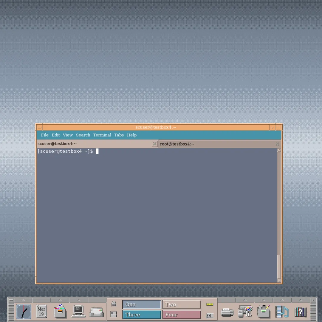 Màn hình giao diện của Not so Common Desktop Environment (NsCDE) trên Linux