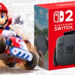 Máy chơi game Nintendo Switch 2 với biểu tượng thế giới Mario, liên quan đến thông tin game mới