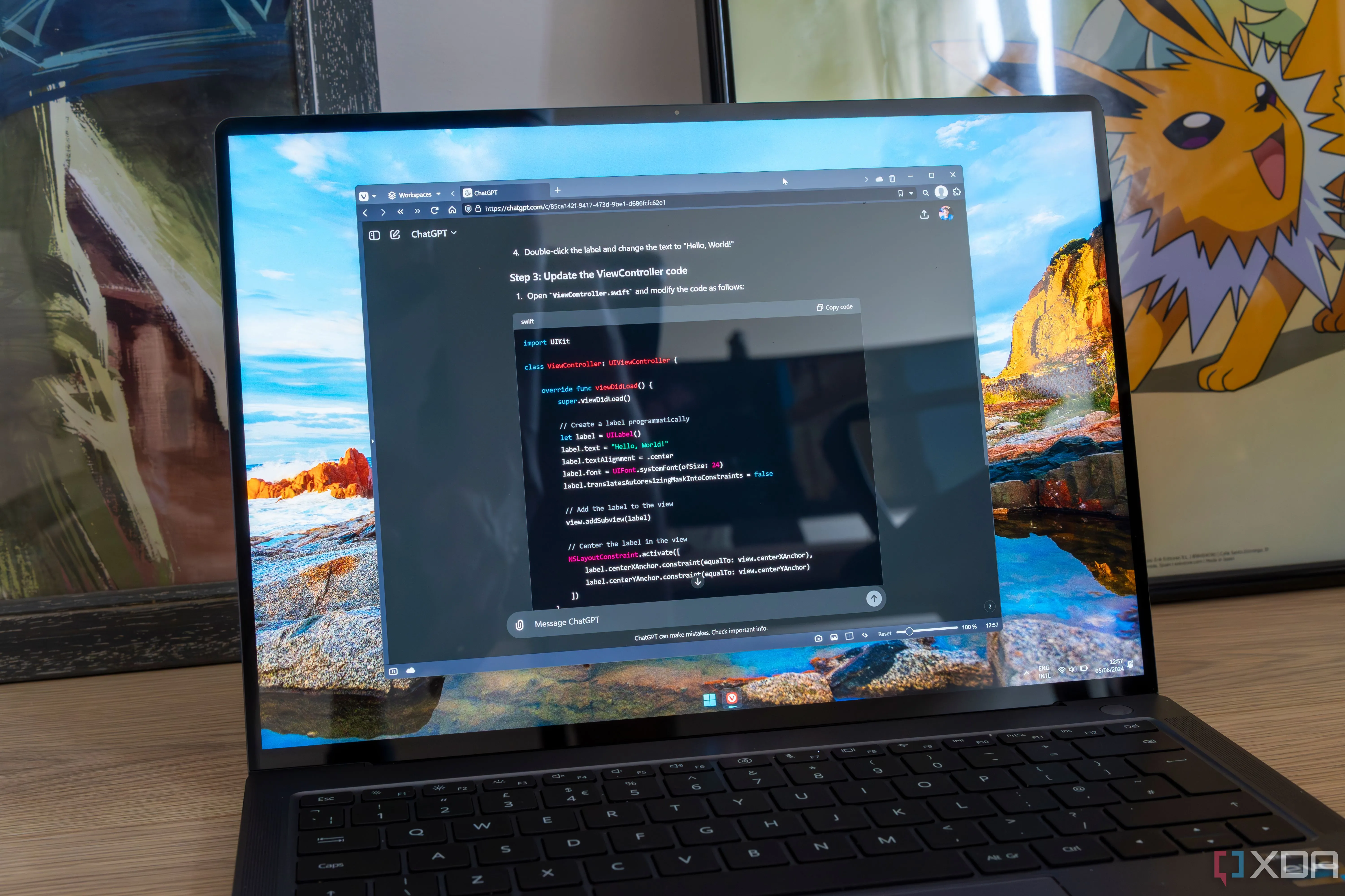 Mô hình ngôn ngữ lớn ChatGPT đang hoạt động trên máy tính xách tay chạy Windows 11, minh họa khả năng lập luận của AI