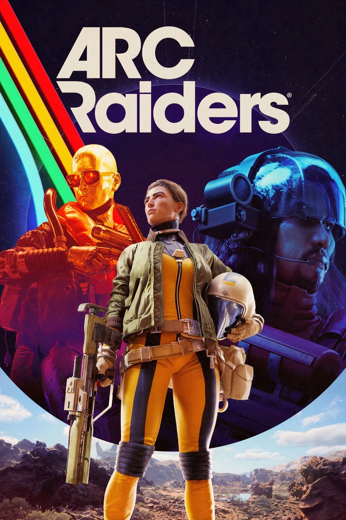 Nhân vật ARC Raiders chiến đấu trong môi trường đổ nát, thể hiện phong cách shooter khoa học viễn tưởng