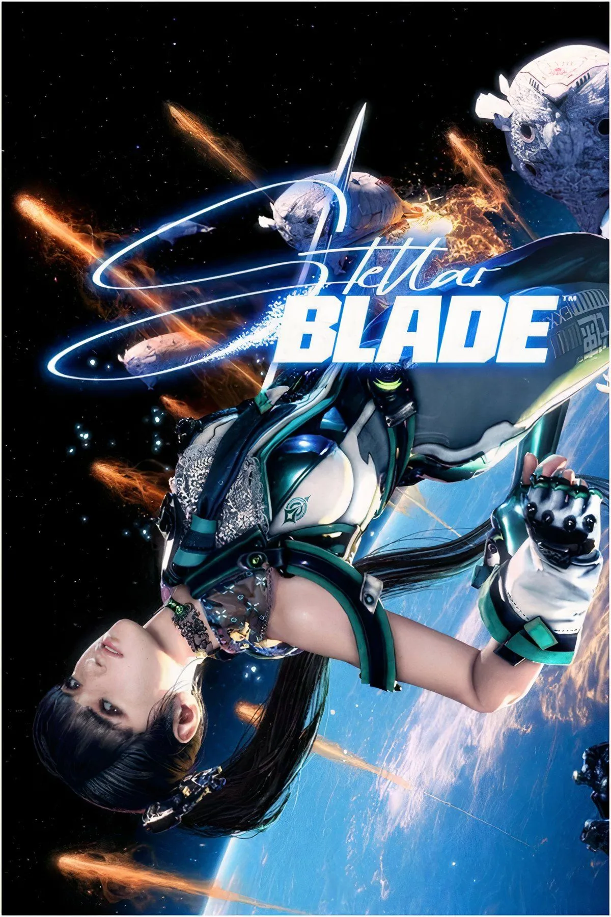 Nữ chiến binh Eve trong Stellar Blade chiến đấu với quái vật, thể hiện lối chơi hành động đẹp mắt