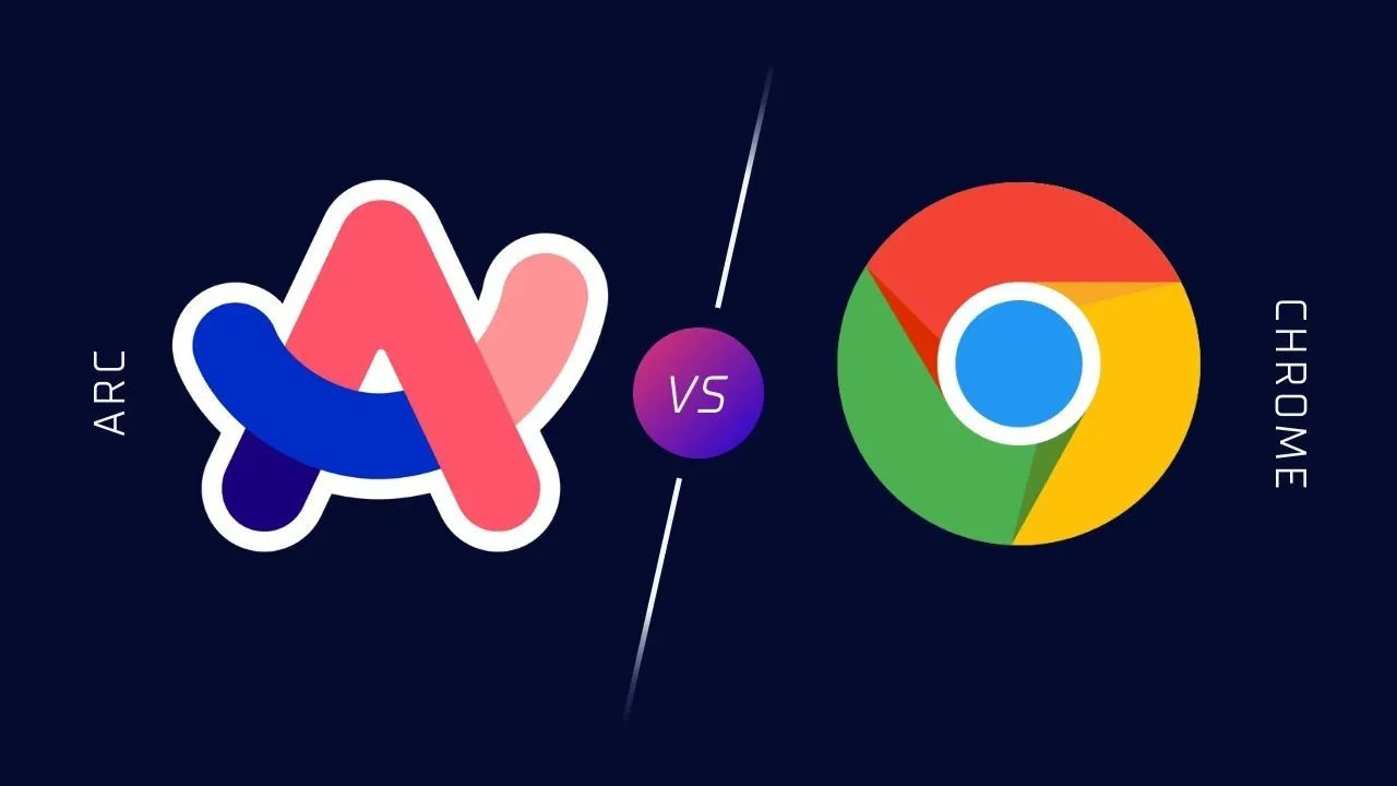 So sánh giao diện người dùng giữa Google Chrome và Arc Browser trên laptop