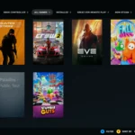 Thư viện game Steam với nhiều tựa game bắn súng multiplayer.