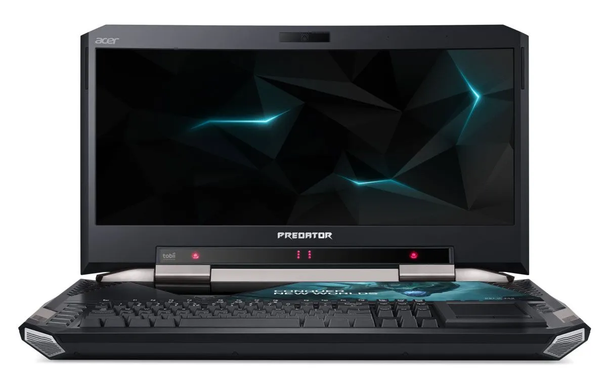 Acer Predator 21 X với màn hình cong và bàn phím cơ, minh họa cho một thiết kế laptop gaming quá khổ