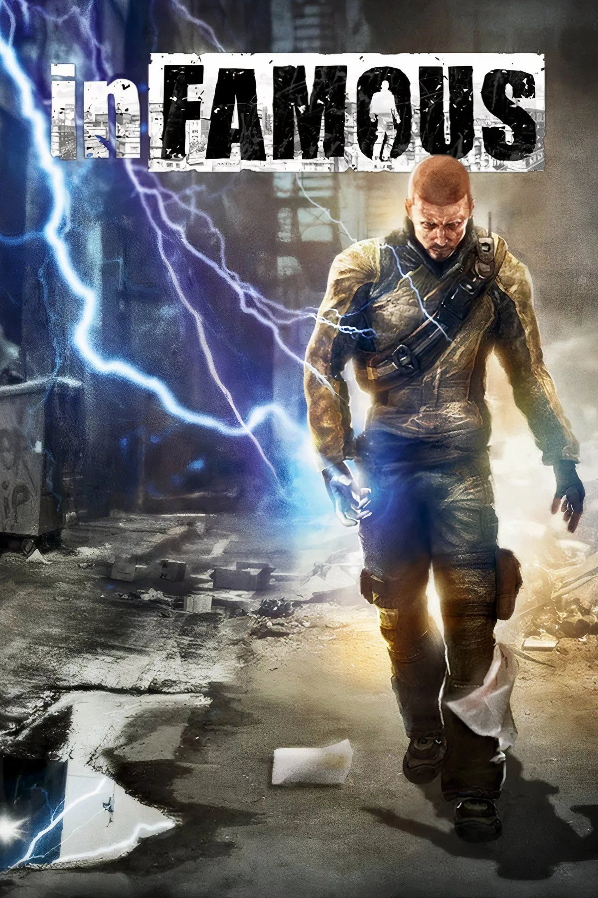 Ảnh bìa game InFamous, tựa game siêu anh hùng độc quyền PlayStation