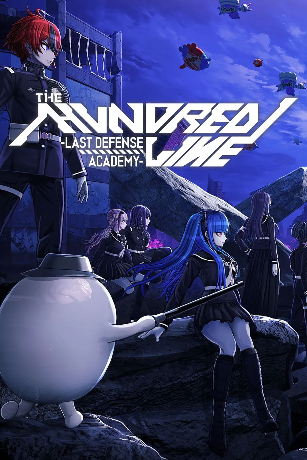 ảnh bìa game The Hundred Line Last Defense Academy với nhân vật chính và các học sinh