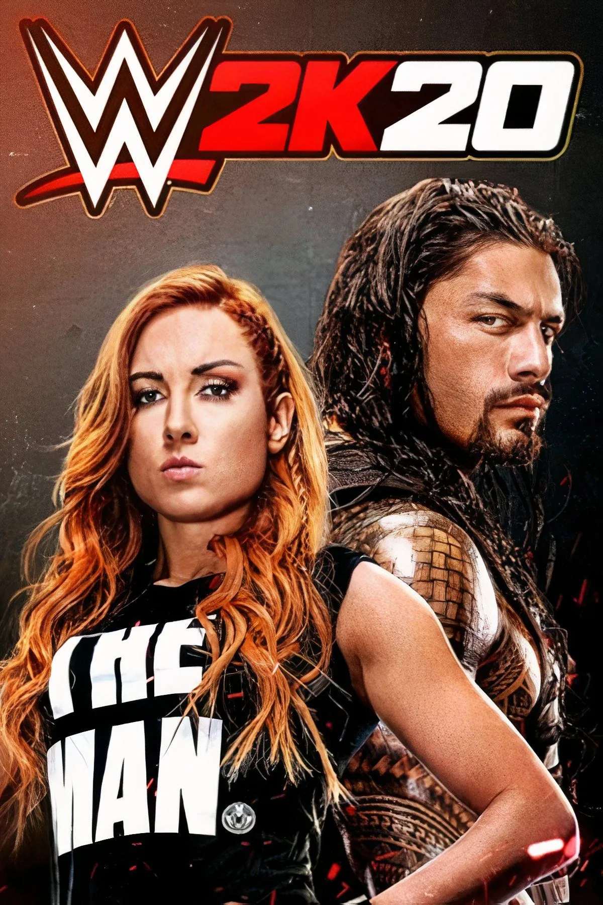 Ảnh bìa game WWE 2K20 với logo và thương hiệu 2K Games