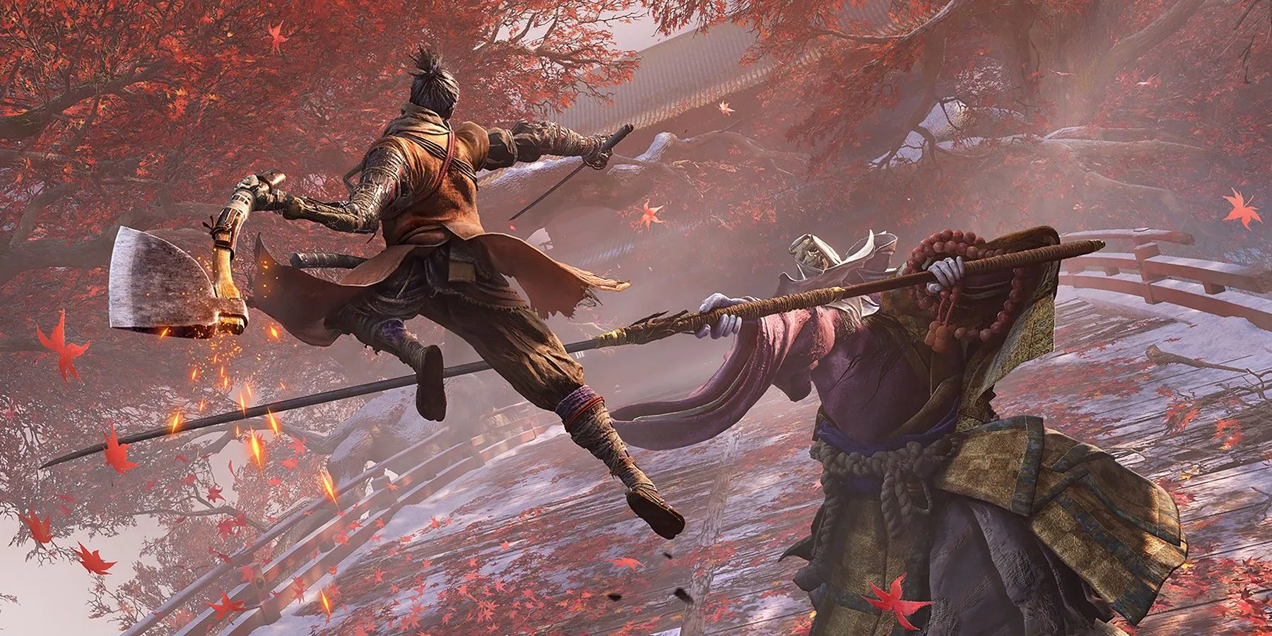 Ảnh bìa Sekiro: Shadows Die Twice với Shinobi Wolf tấn công