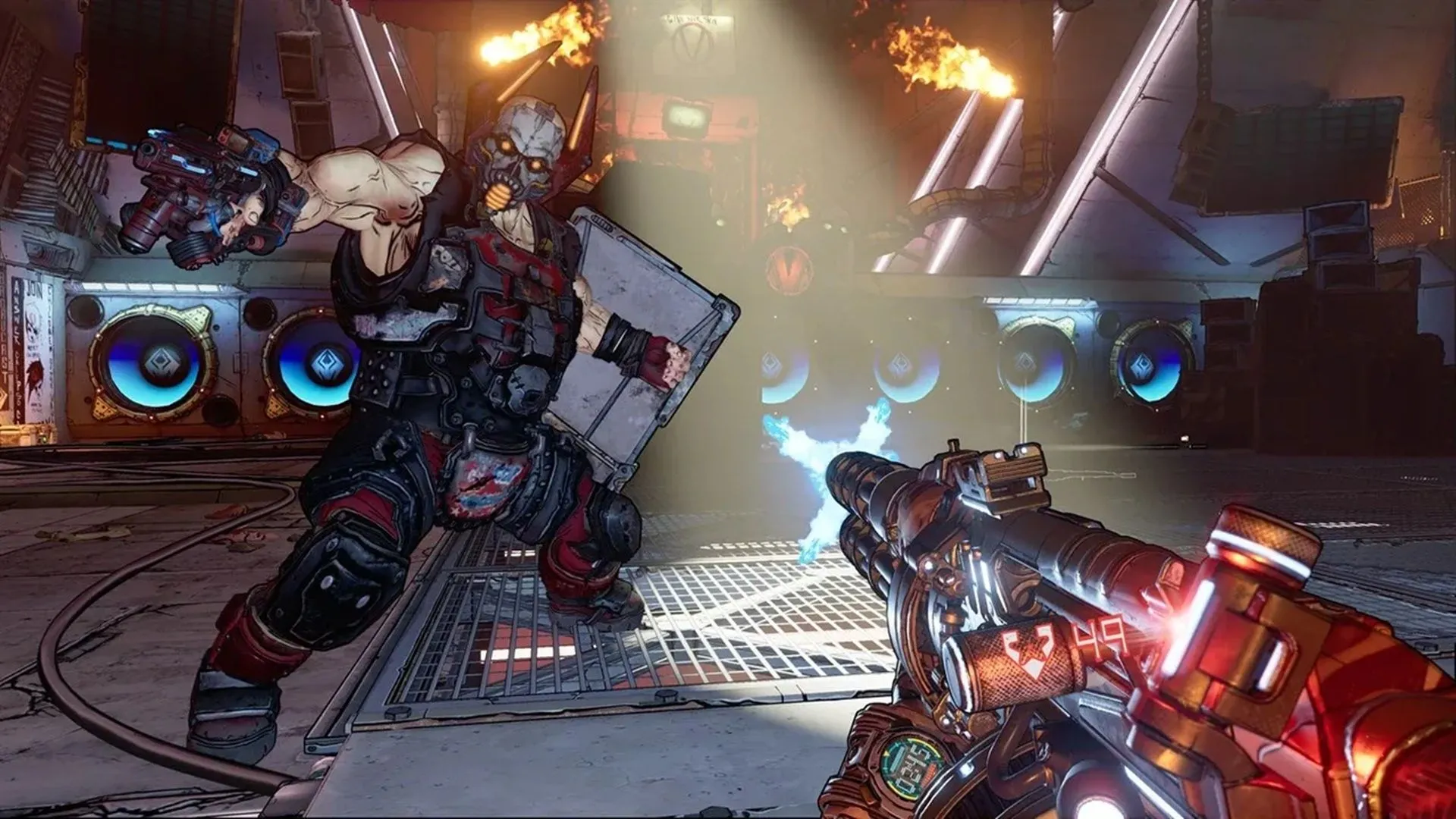 Ảnh chụp màn hình cảnh chiến đấu bằng súng trong gameplay của Borderlands 3.