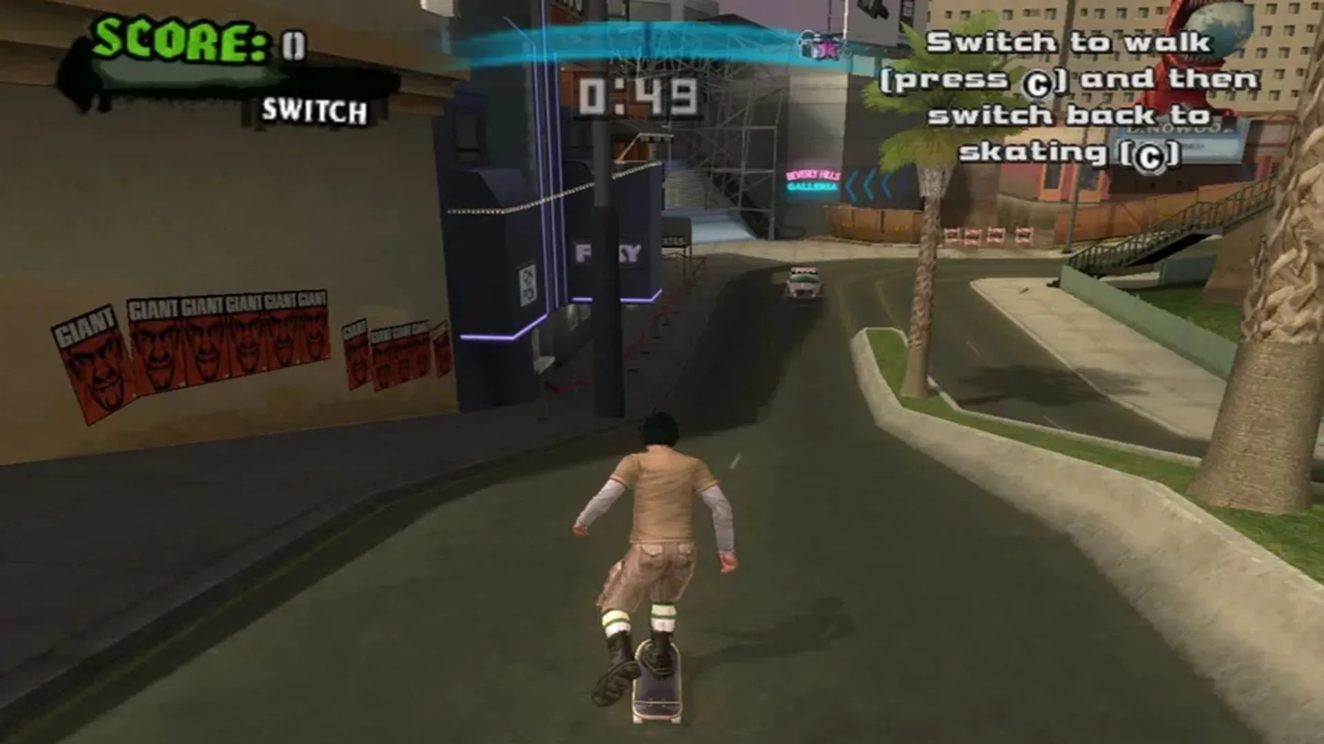 Ảnh chụp màn hình cảnh trượt ván thế giới mở trong Tony Hawk's American Wasteland