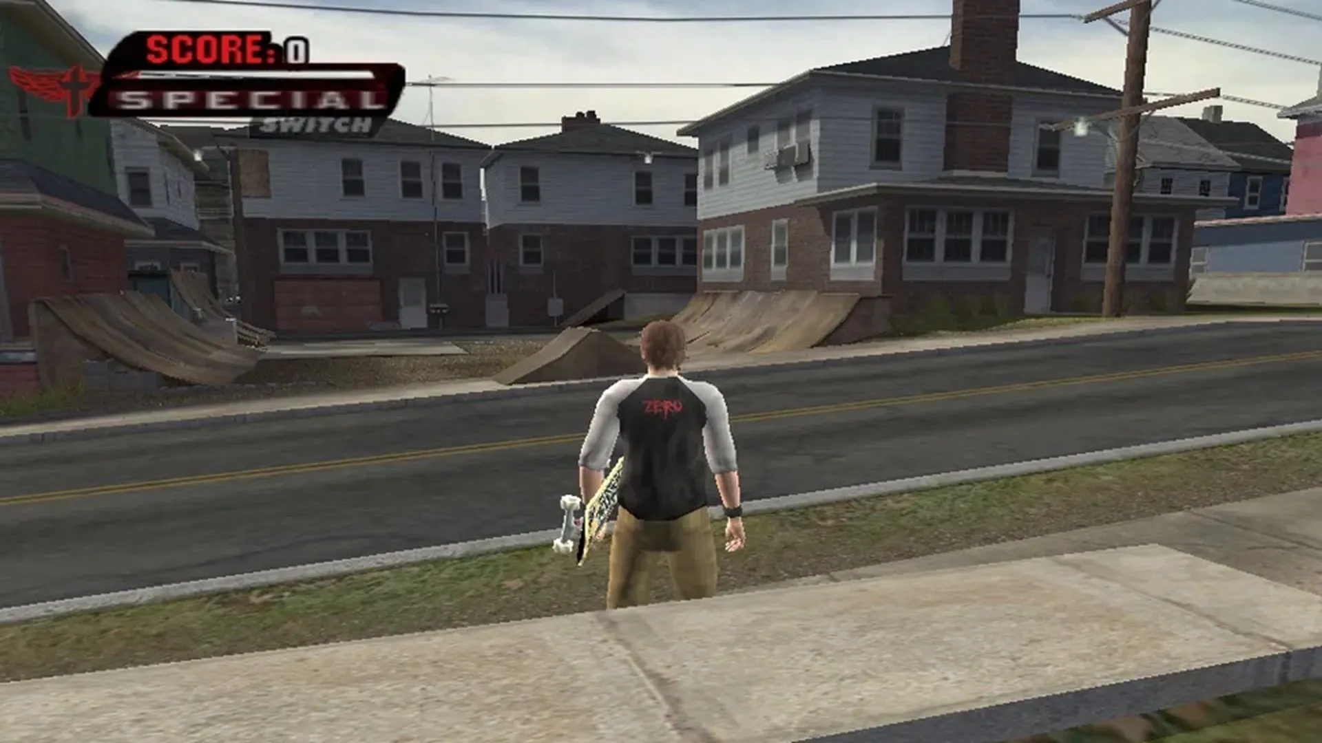 Ảnh chụp màn hình một skater đang dạo chơi trong Tony Hawk's Underground