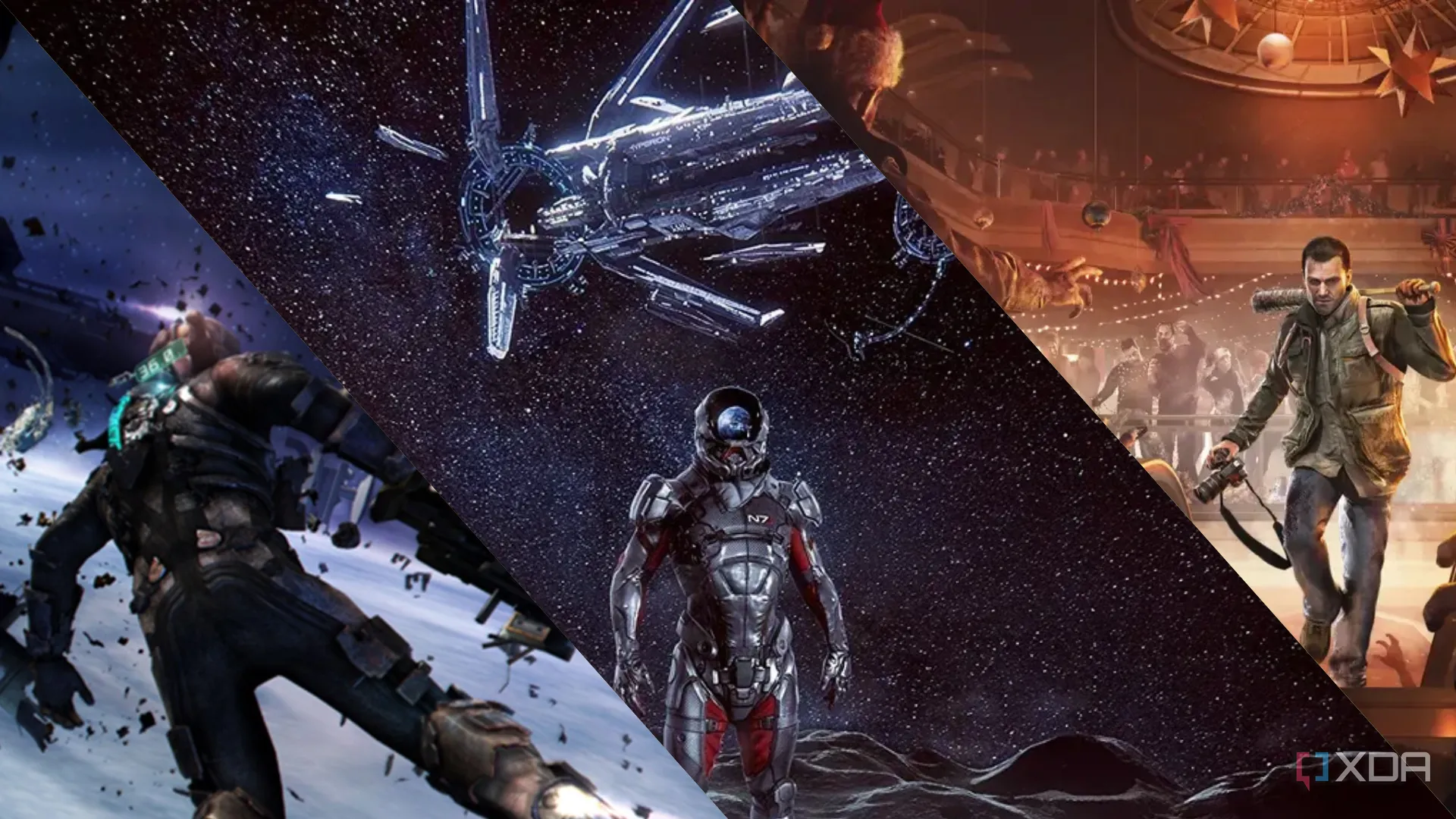 Ảnh ghép các tựa game Dead Space 3, Mass Effect Andromeda và Dead Rising 4, biểu tượng của những franchise game sa sút
