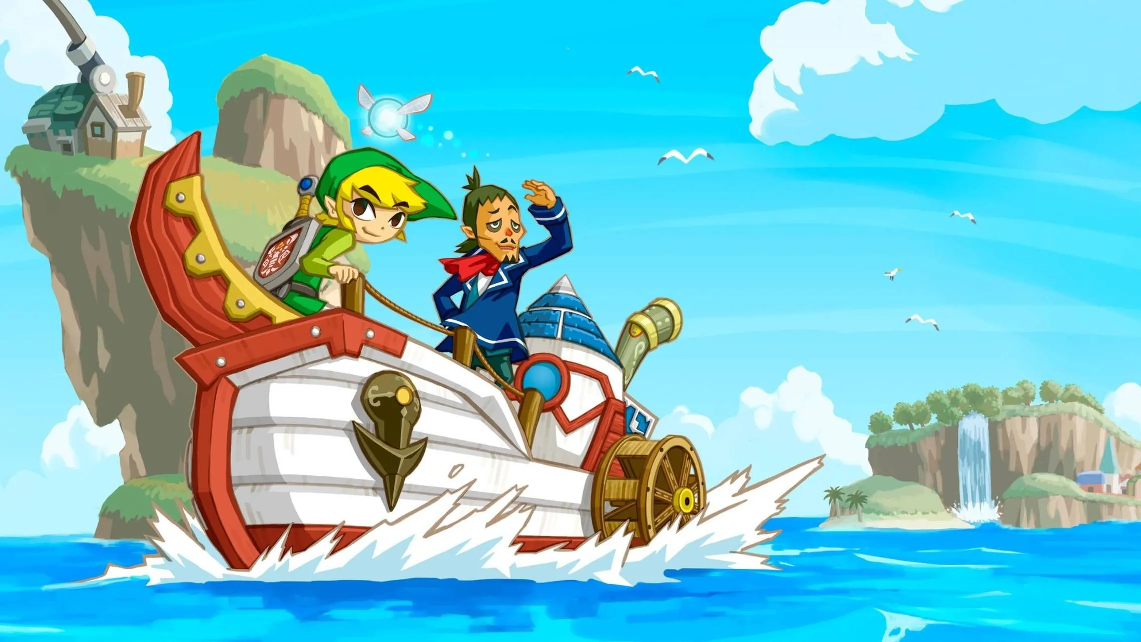 Artwork của Link và Linebeck trong The Legend of Zelda: Phantom Hourglass