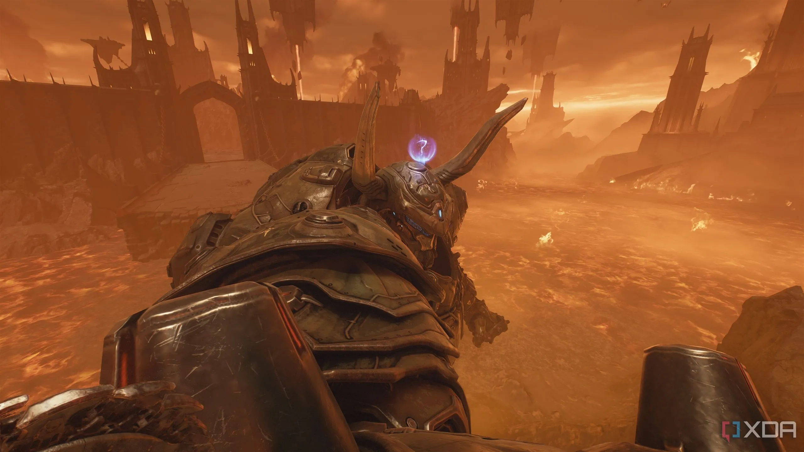 Atlan Mech khổng lồ trong môi trường dung nham của Doom The Dark Ages