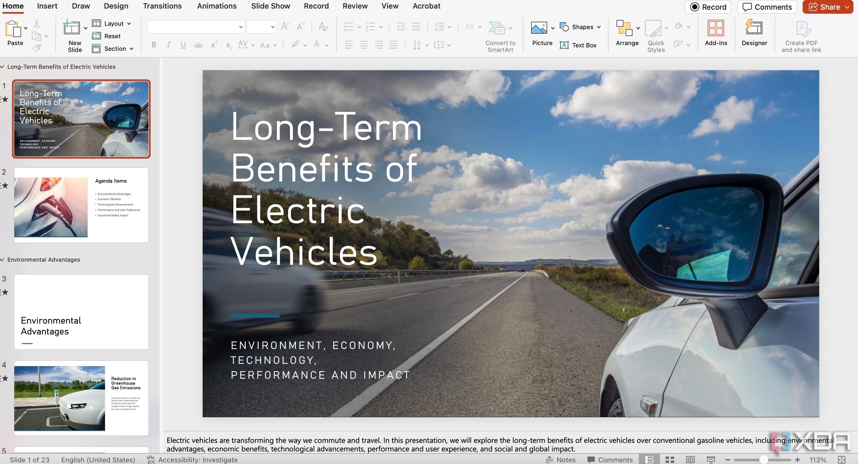 Bài thuyết trình PowerPoint đang được chuẩn bị, minh họa cách kết hợp với NotebookLM để tăng cường nội dung