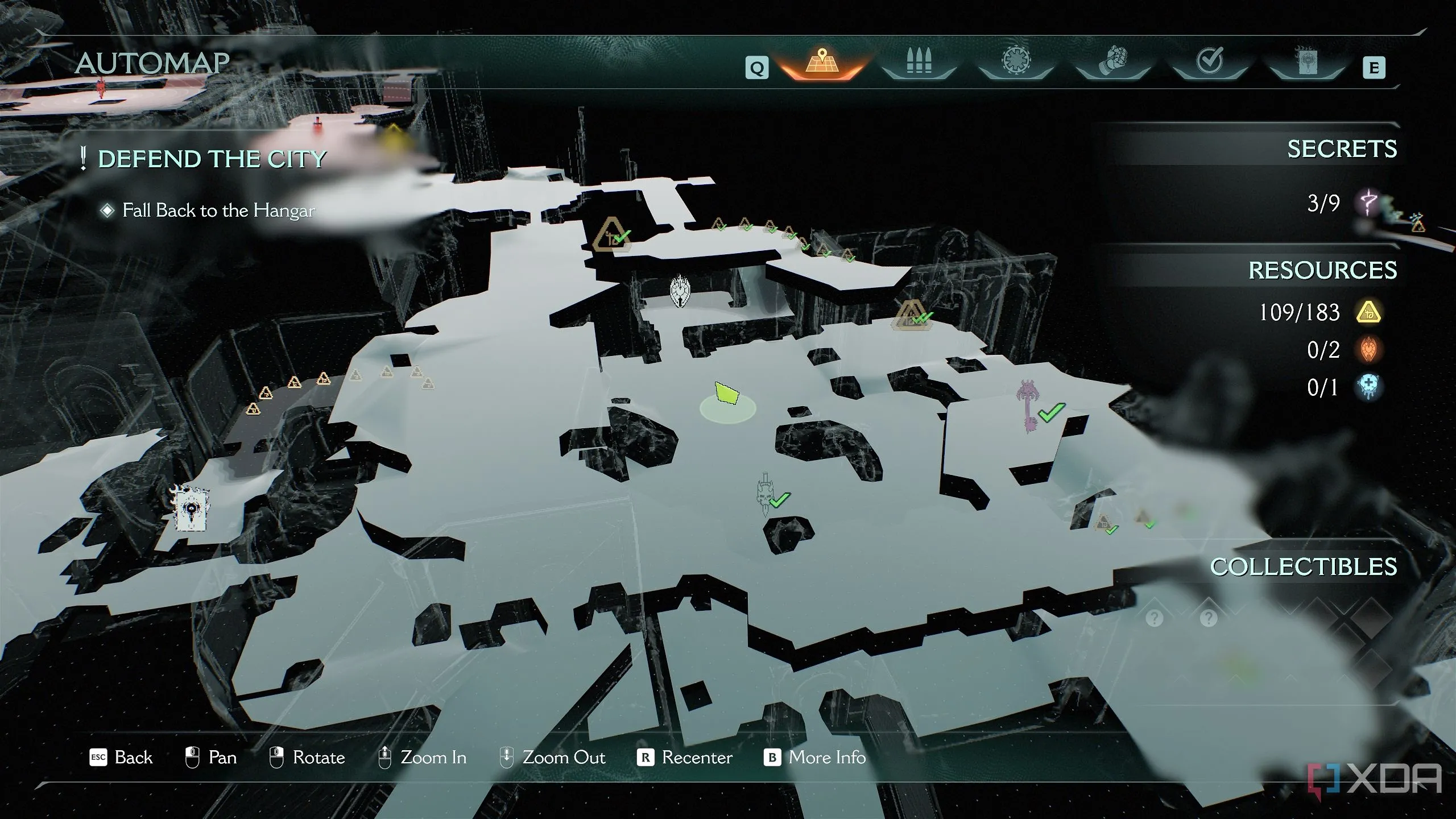 Bản đồ 3D Automap hiển thị vị trí Khu vực bí mật 6 trong Doom The Dark Ages Chapter 7