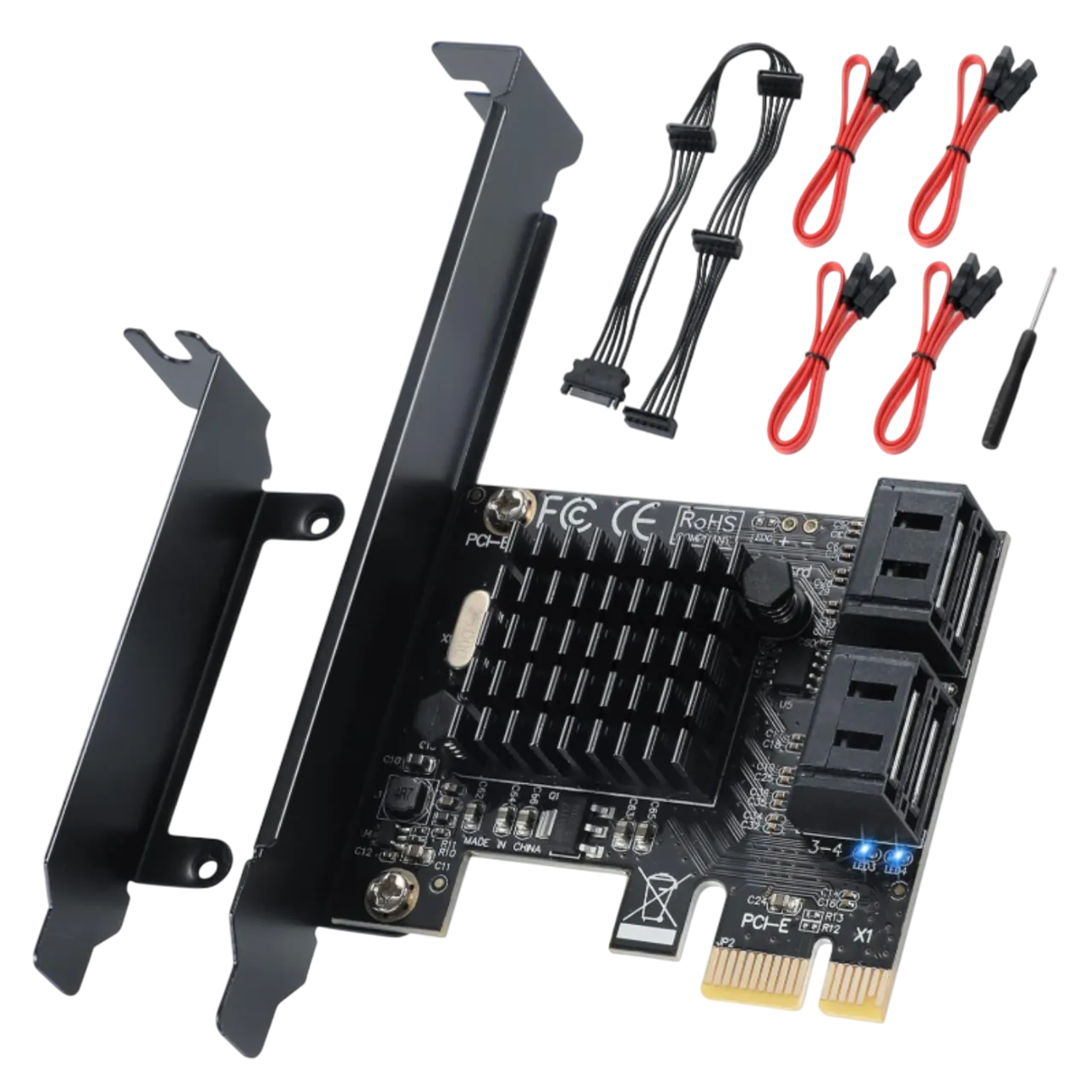 Bản vẽ trong suốt của Card Điều Khiển PCI-E X1 sang SATA 3.0