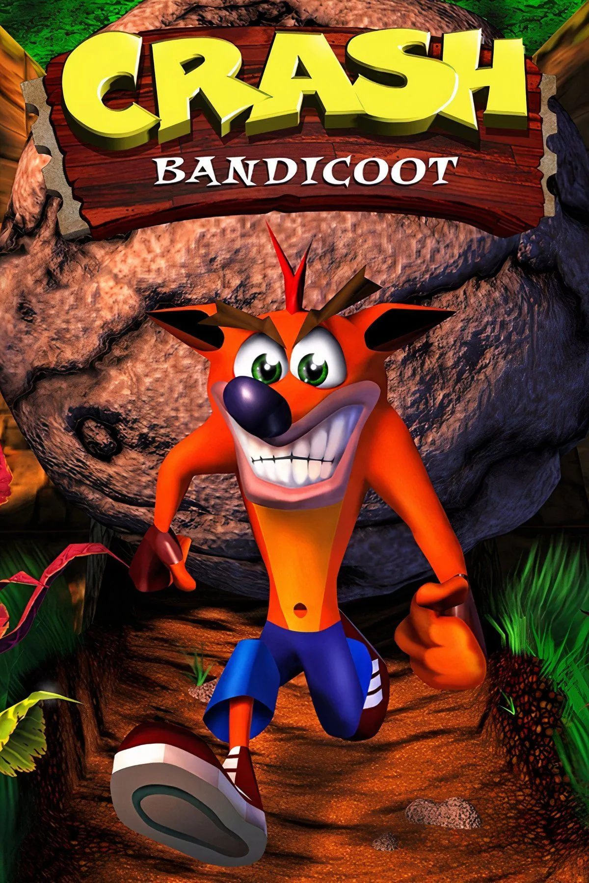 Bìa đĩa game Crash Bandicoot phiên bản Black Label nguyên bản trên PS1
