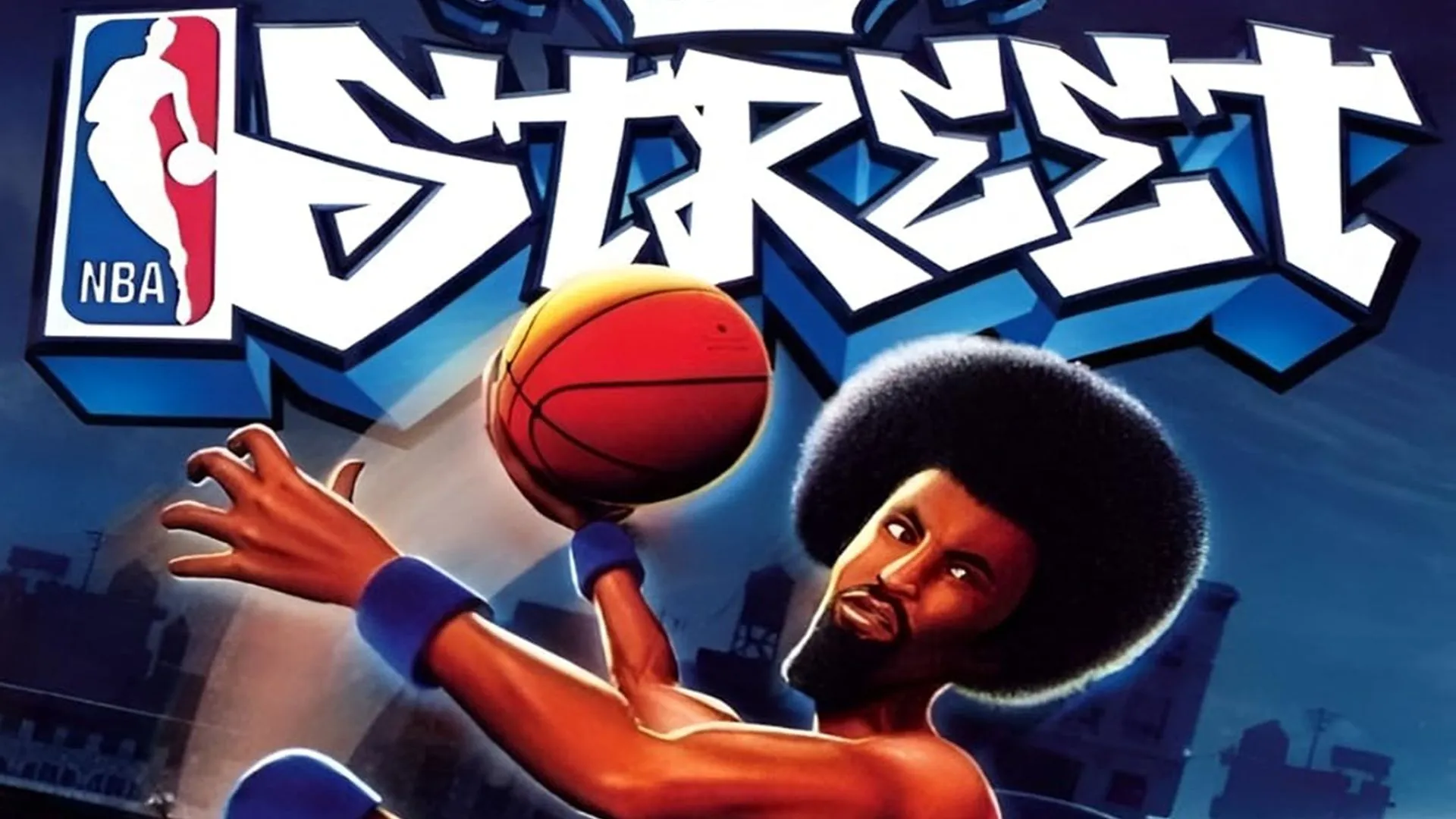Bìa đĩa game NBA Street trên PlayStation 2, biểu tượng của dòng game bóng rổ đường phố arcade