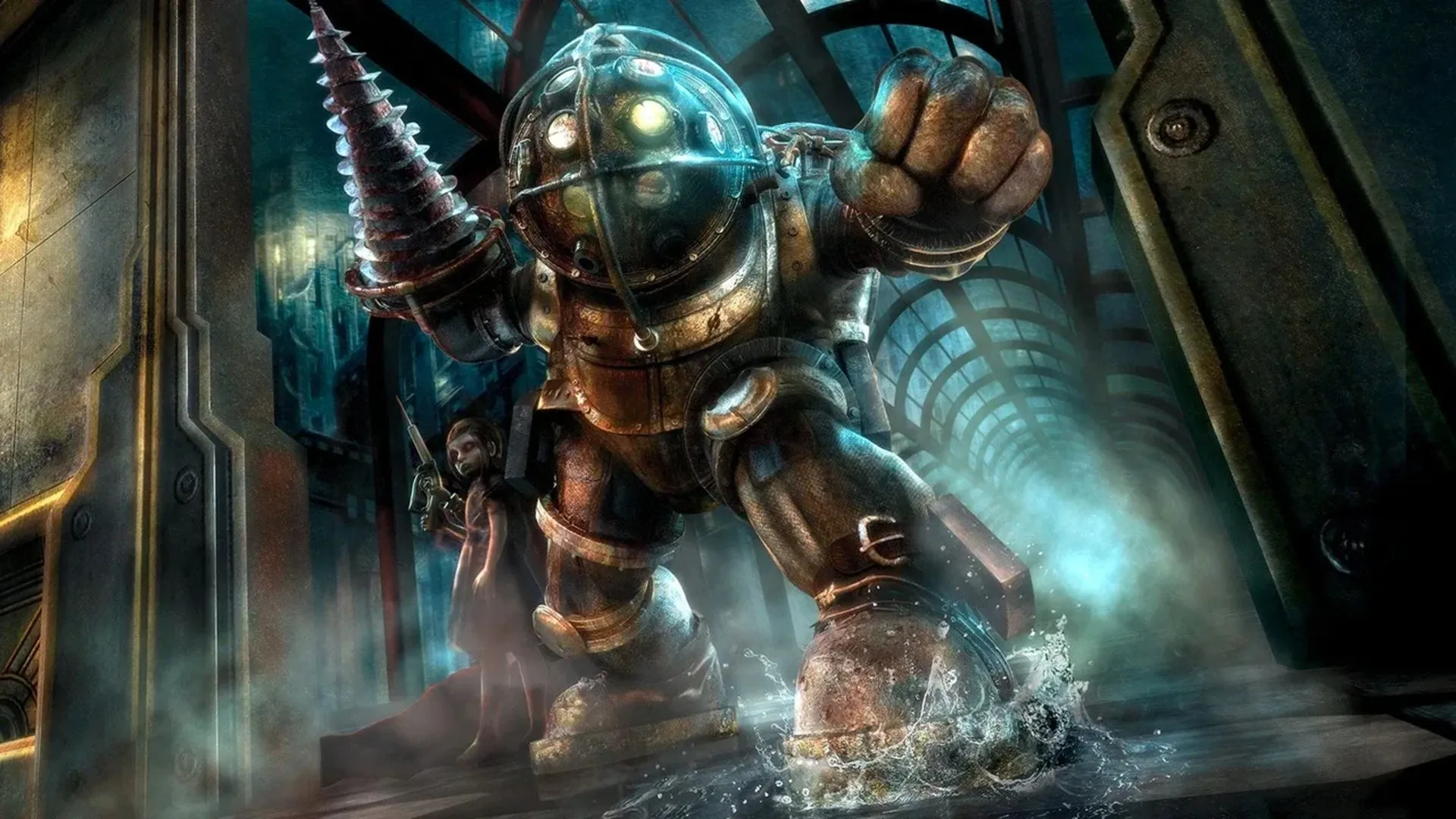 Bìa game BioShock trên Xbox 360, giới thiệu thành phố Rapture dưới đáy biển sâu