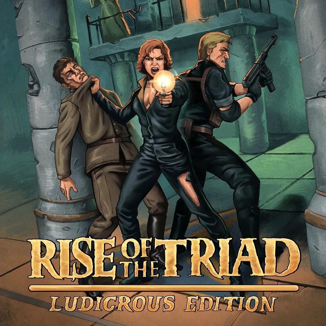 Bìa game Rise of the Triad: Ludicrous Edition, phiên bản remaster của tựa game FPS cổ điển