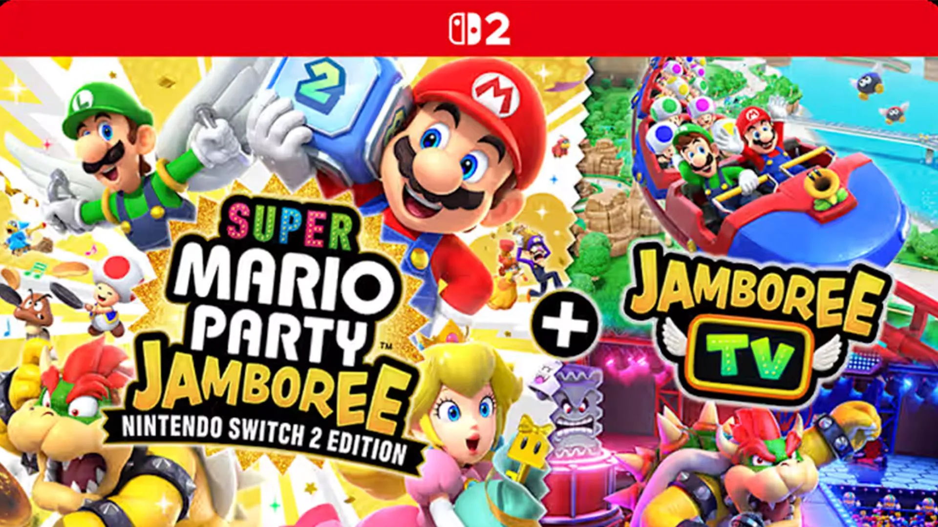 Bìa game Super Mario Party Jamboree – Nintendo Switch 2 Edition, minh họa gói nâng cấp toàn diện cho trải nghiệm trên console mới