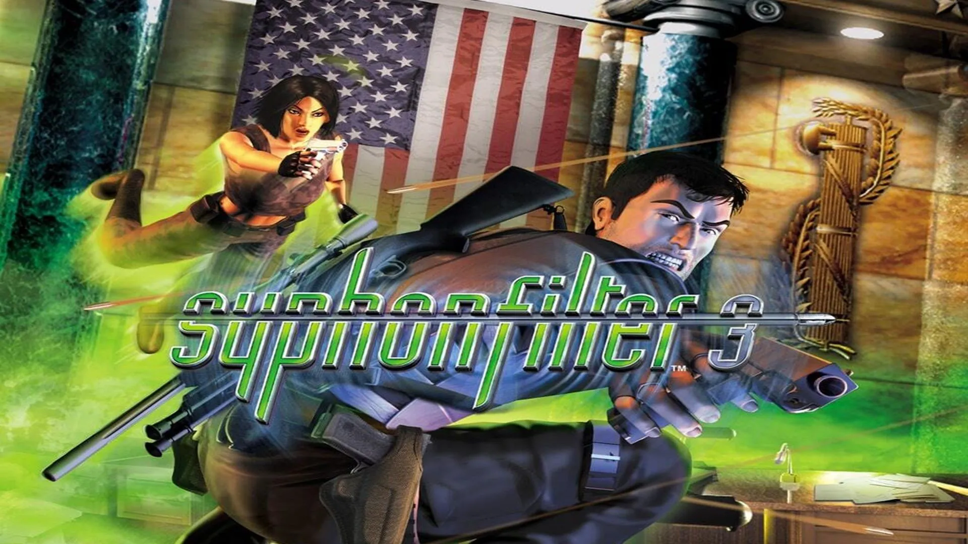 Bìa hộp PS1 gốc của Syphon Filter 3 trước sự kiện 11/9