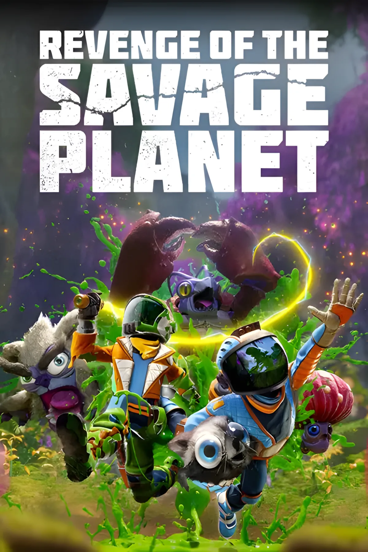 Bìa trò chơi Revenge of the Savage Planet, thể loại phiêu lưu hành động
