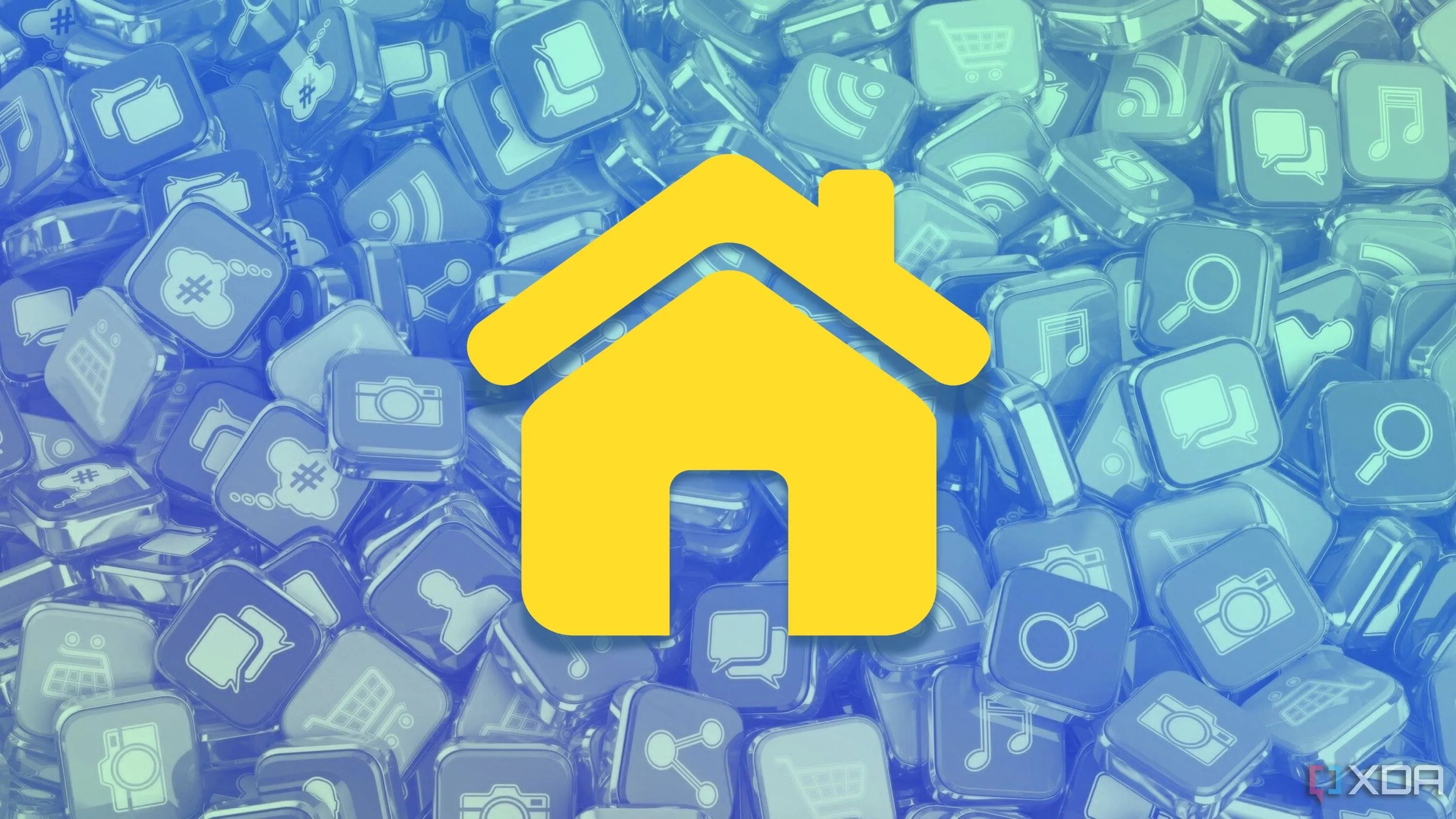 Biểu tượng Home Assistant kết nối với nhiều thiết bị IoT khác nhau